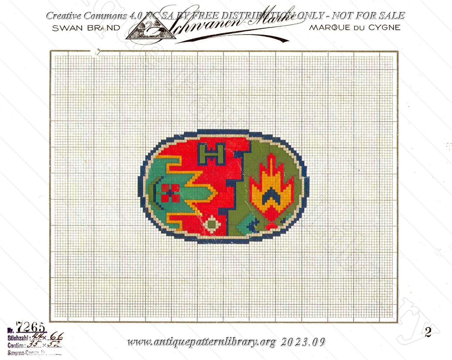 A-MH009 Small oval tapestry pattern