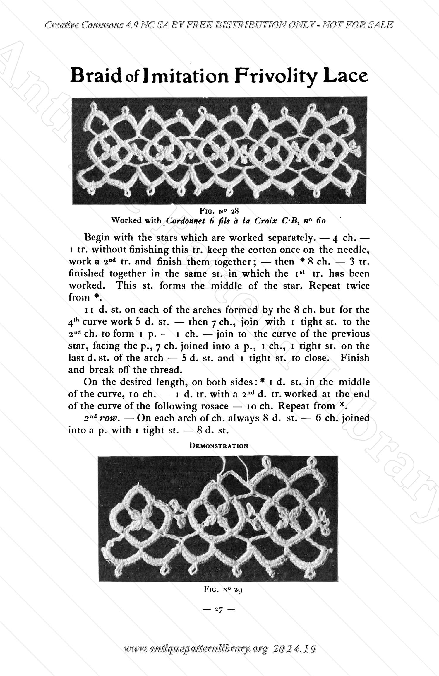 B-JA002 How to Make Crochet Lace, 2nd Album, Collection C.B.