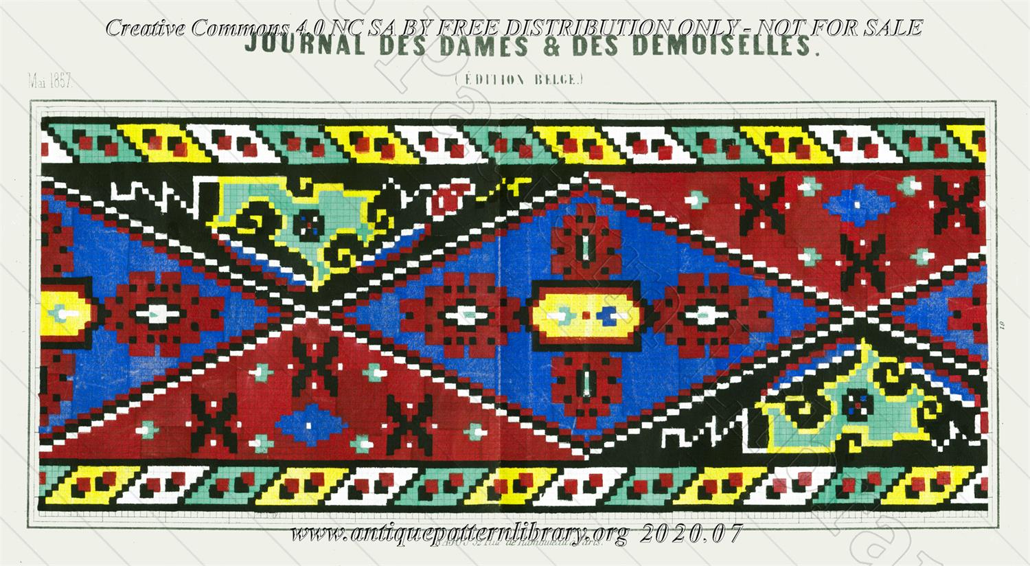 C-YS659 Geometrical border in primary colors