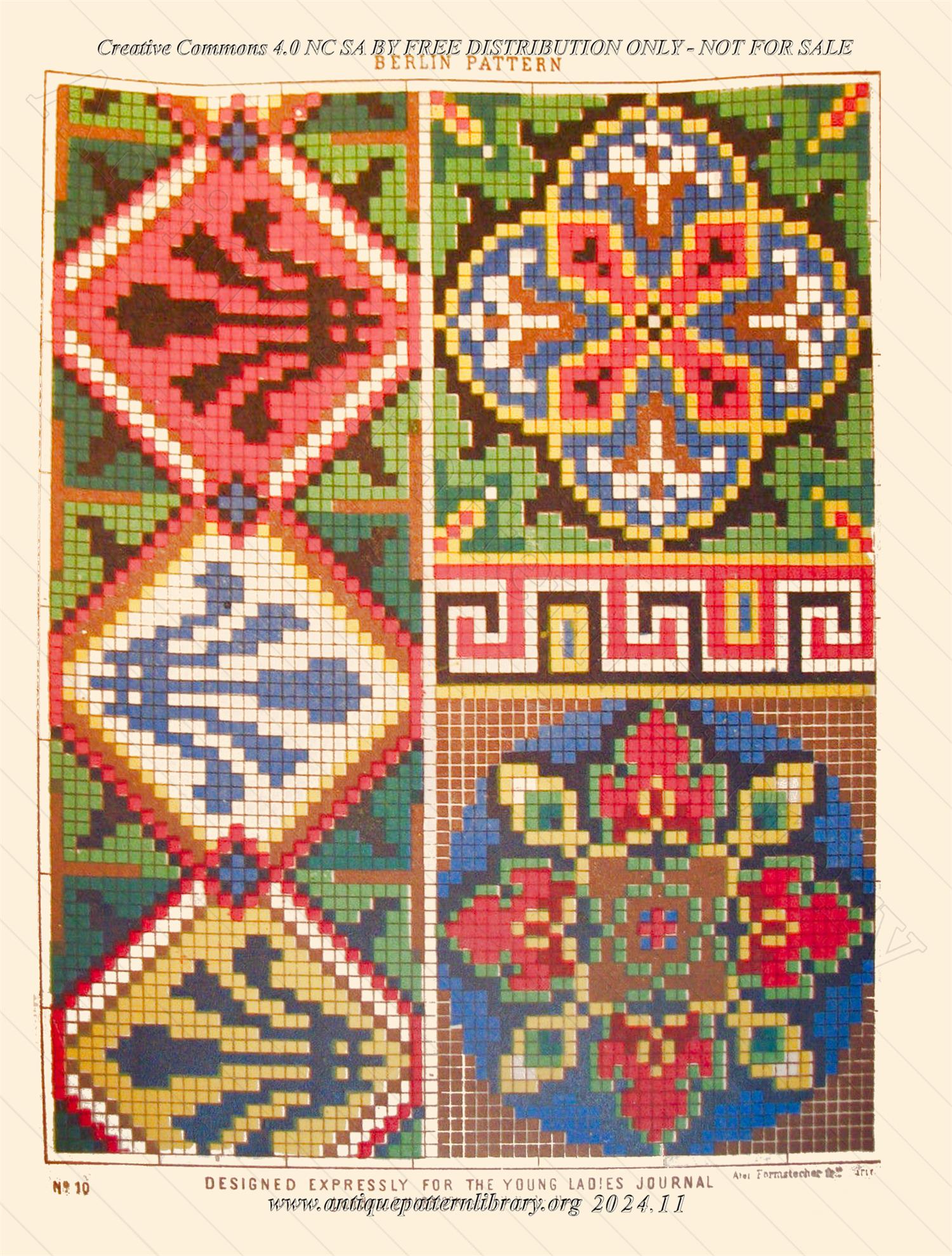 G-KB005 Berlin pattern No. 10 - Border and two squares