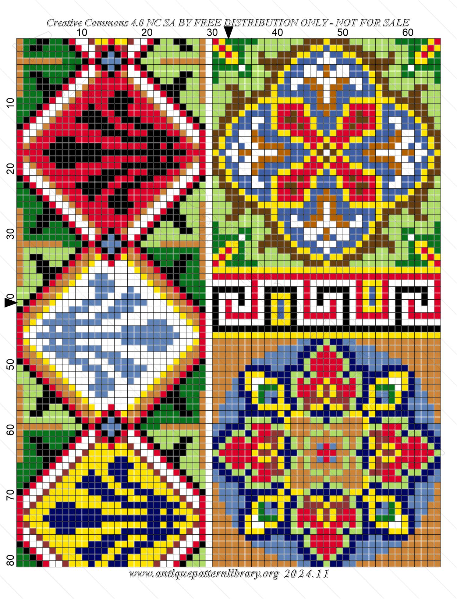 G-KB005 Berlin pattern No. 10 - Border and two squares