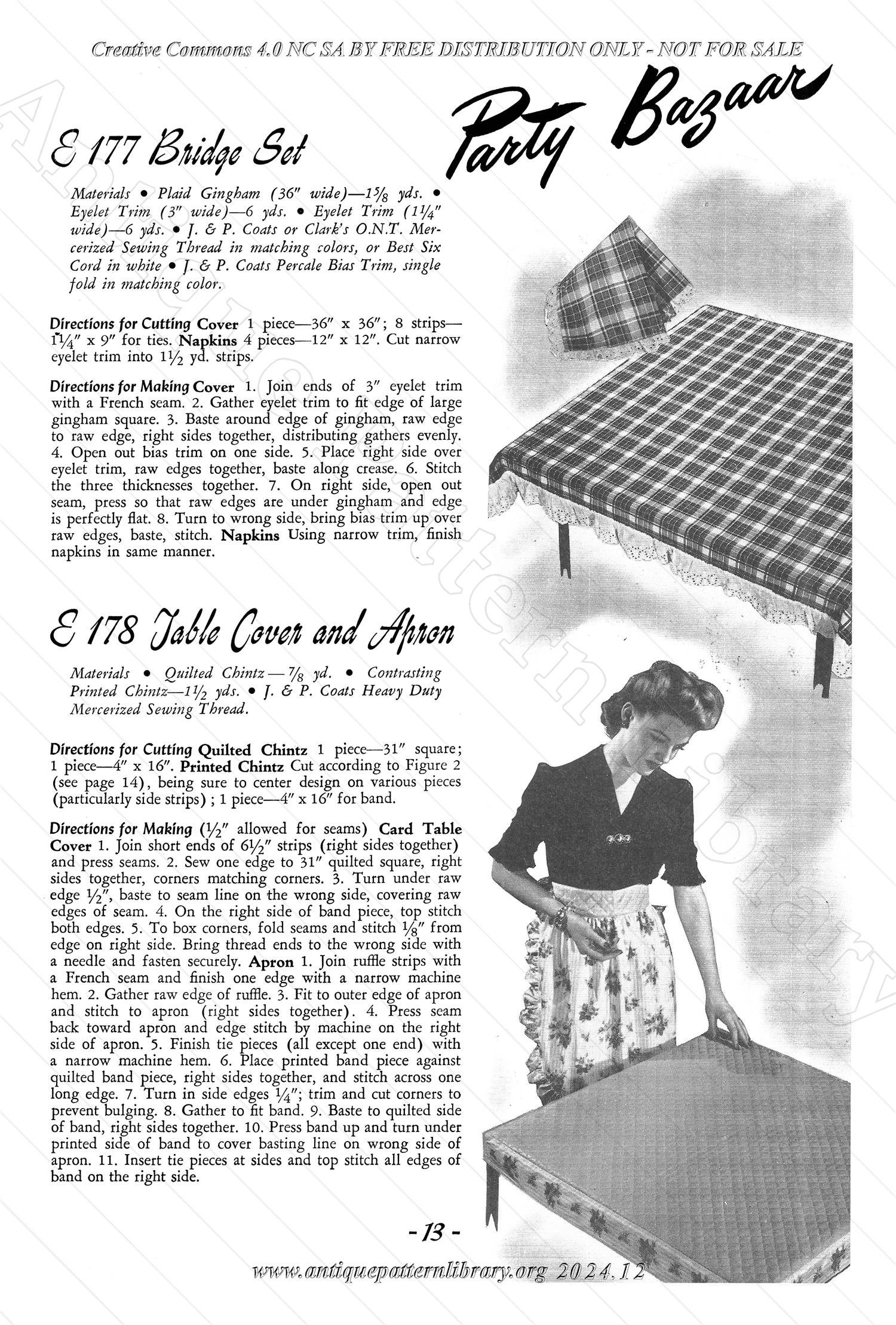 J-CB002 Clark's O.N.T. J&P Coats Gift Bazaar Sewing Suggestions