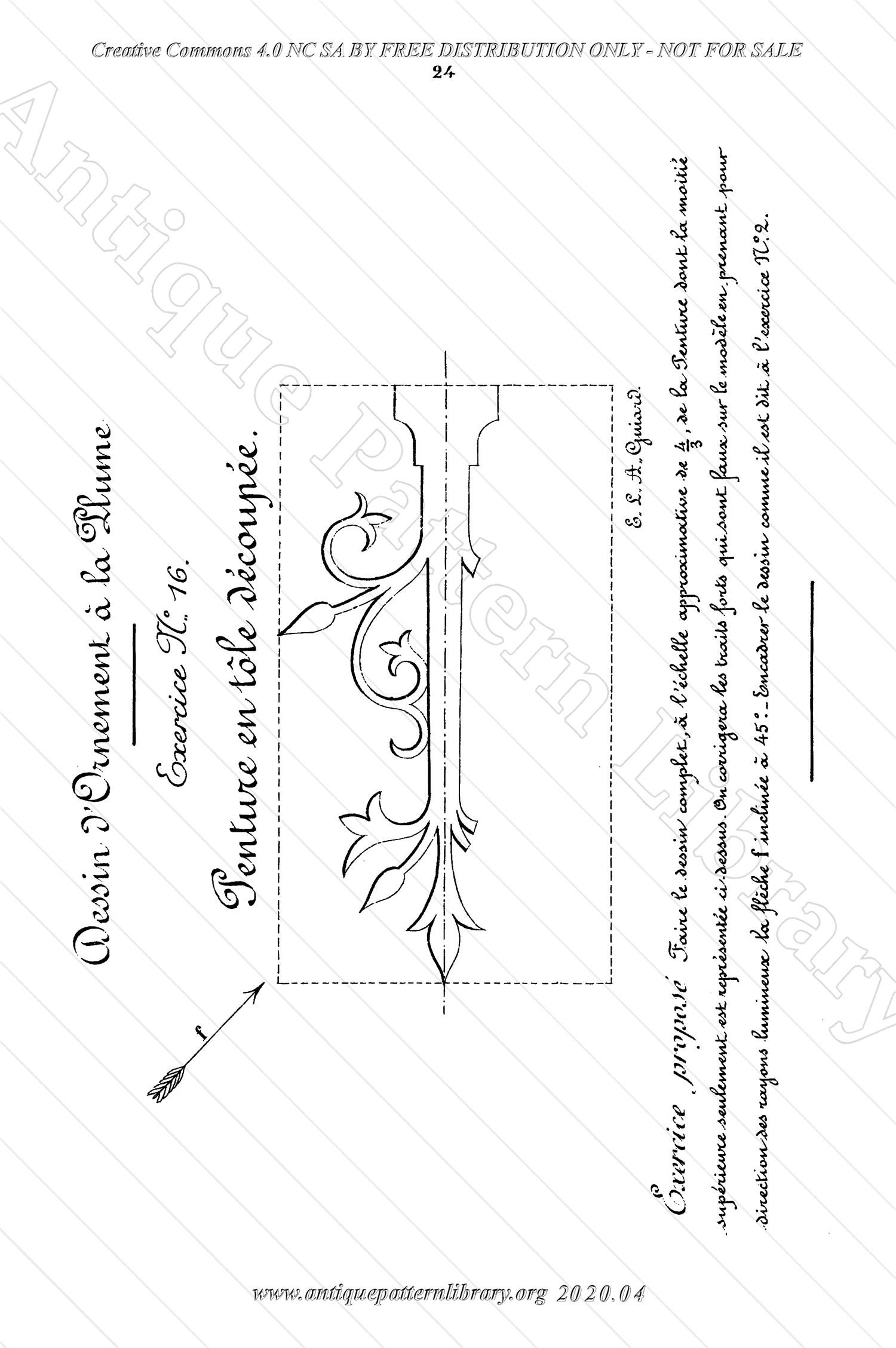 K-TT001 Dessin d'Ornement a la Plume