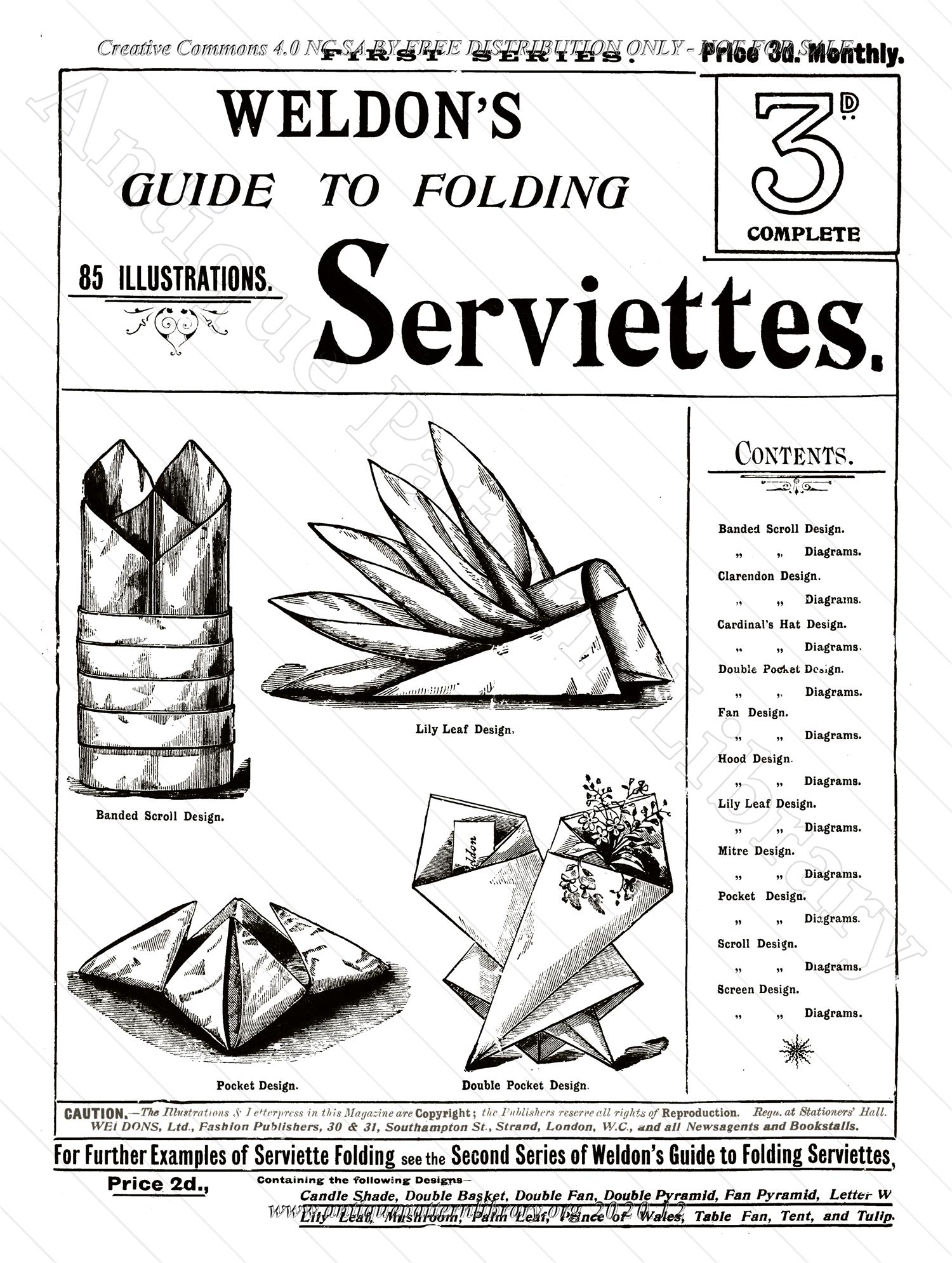 K-WK014 Weldon's Guide to Folding Serviettes