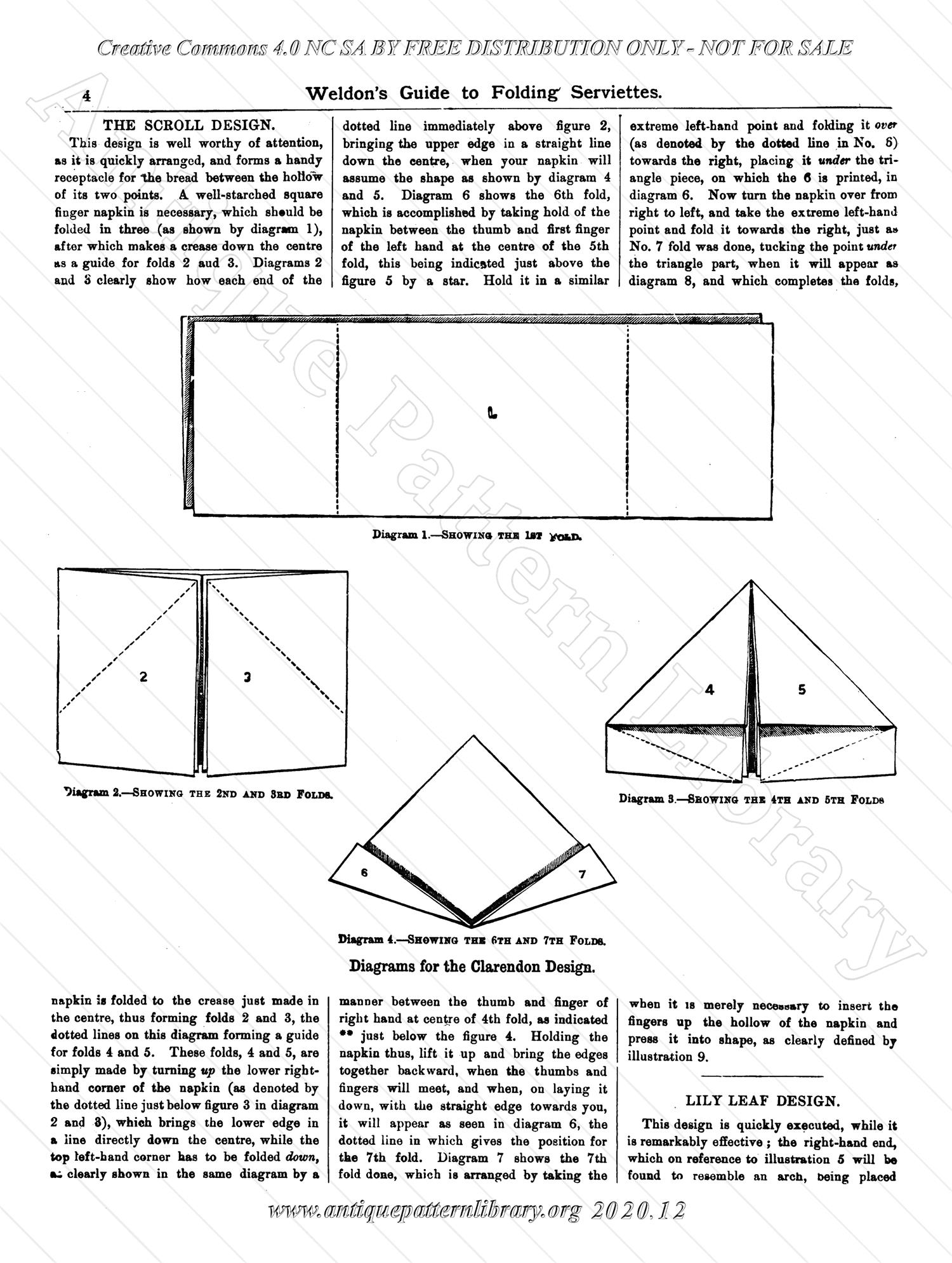 K-WK014 Weldon's Guide to Folding Serviettes