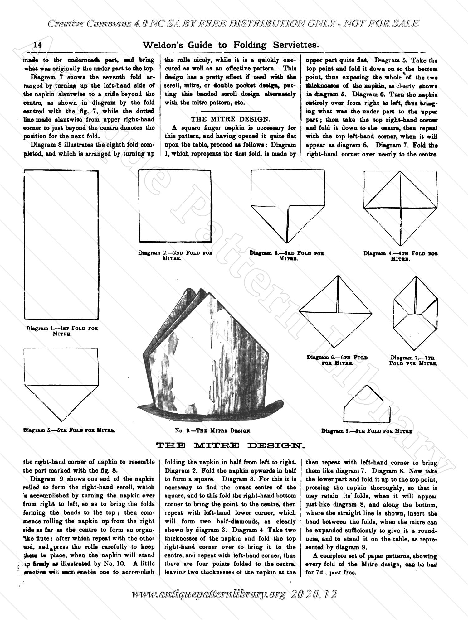 K-WK014 Weldon's Guide to Folding Serviettes