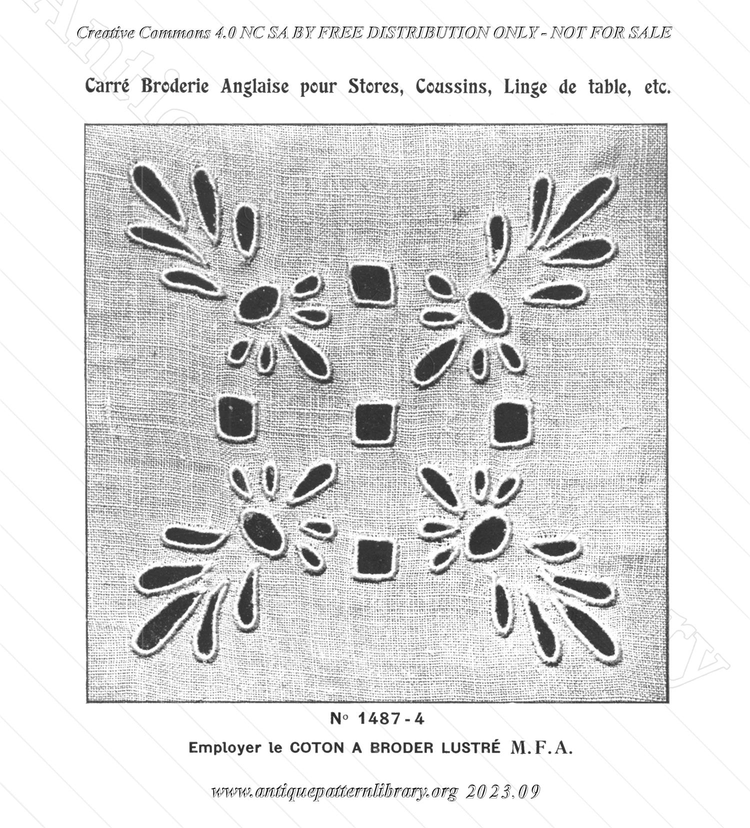 N-WS002 Album de 12 Carrs Broderie Anglaise