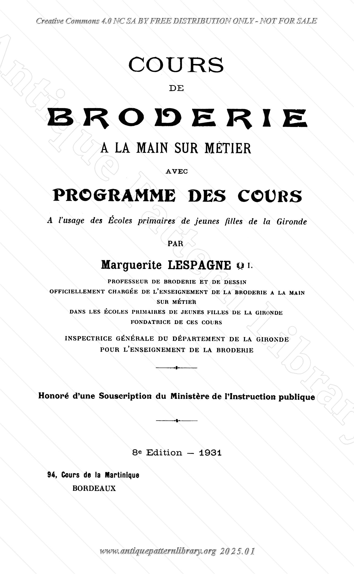 P-YS002 Cours de Broderie a la main sur Mtier