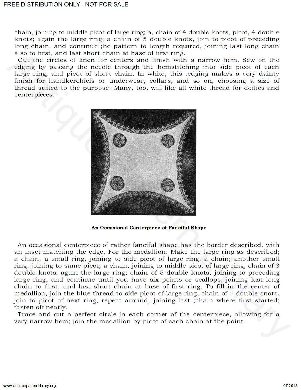 6-AK020 Tatting of Two Colors Applied to Centerpieces and Doilies