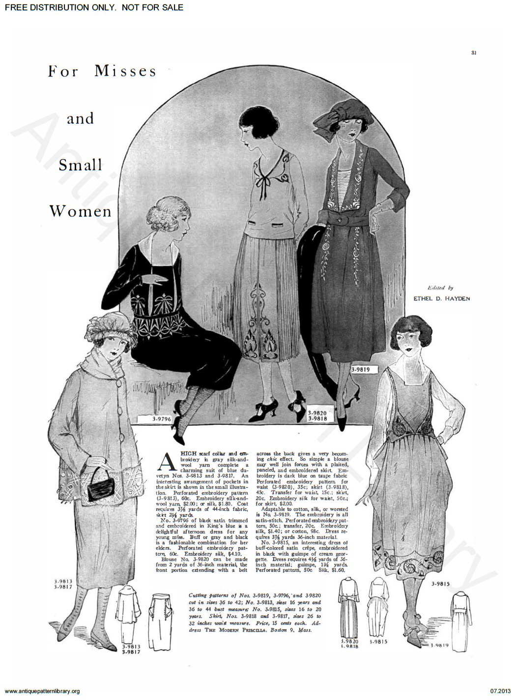 6-AZ001 Modern Priscilla, Needlework, Fashions, Fiction, Housekeeping