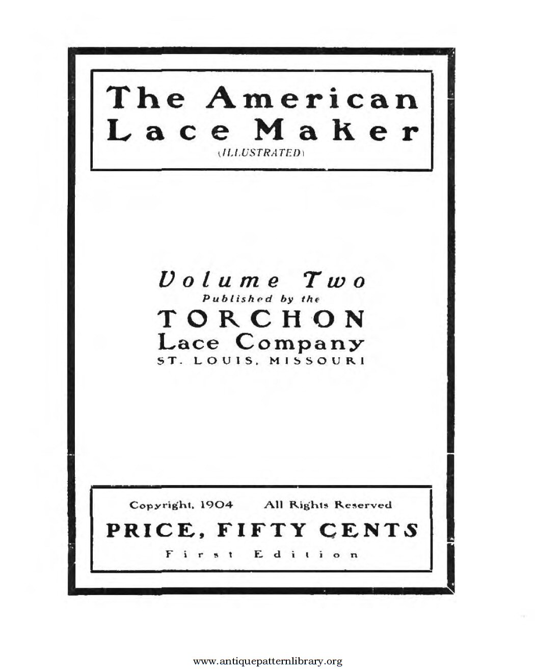 6-DA027 American Lace Maker (Illustrated) Vol. 1 and Vol. 2.