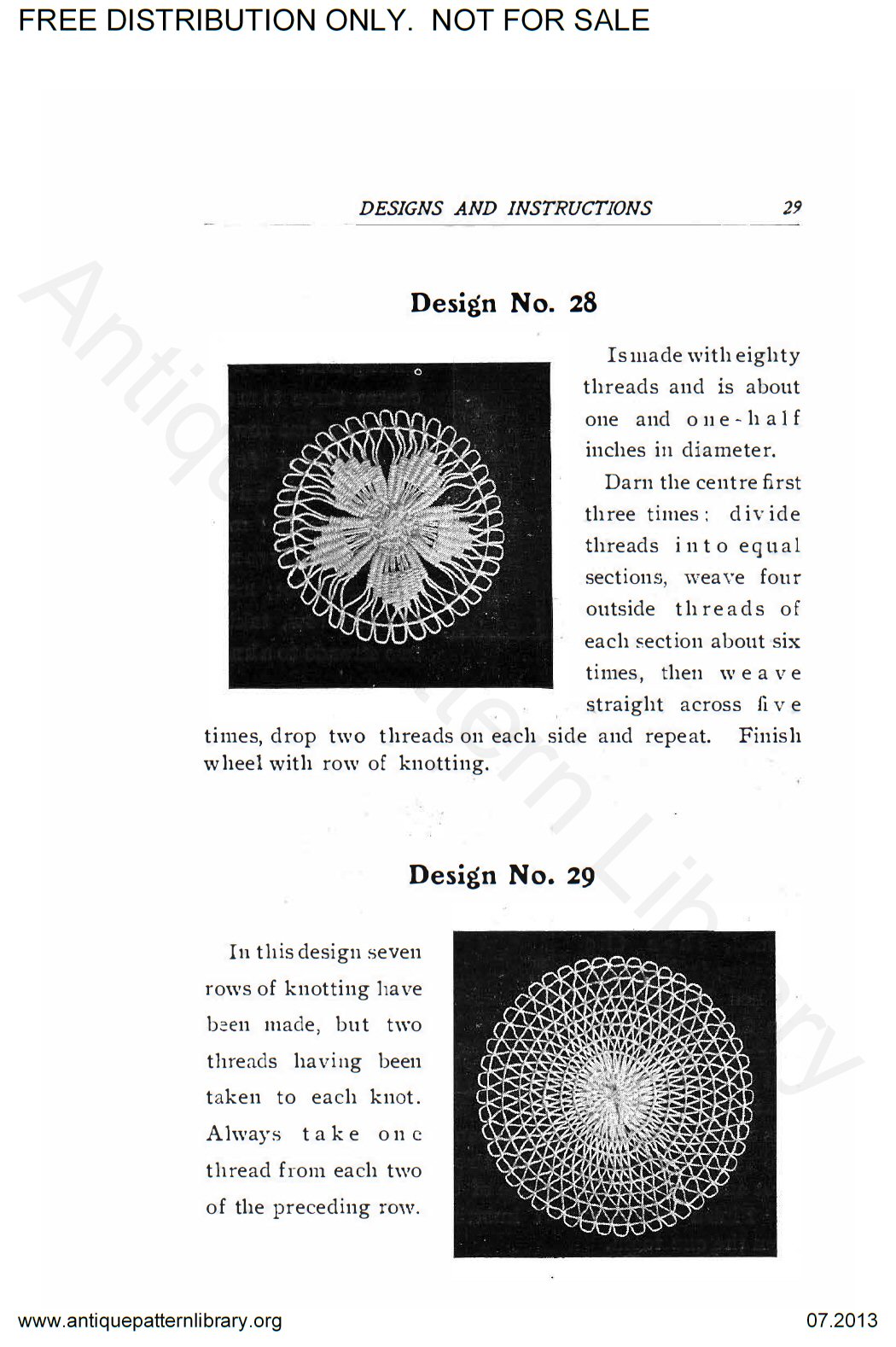 6-DS001 Teneriffe Lace Designs and Instructions.