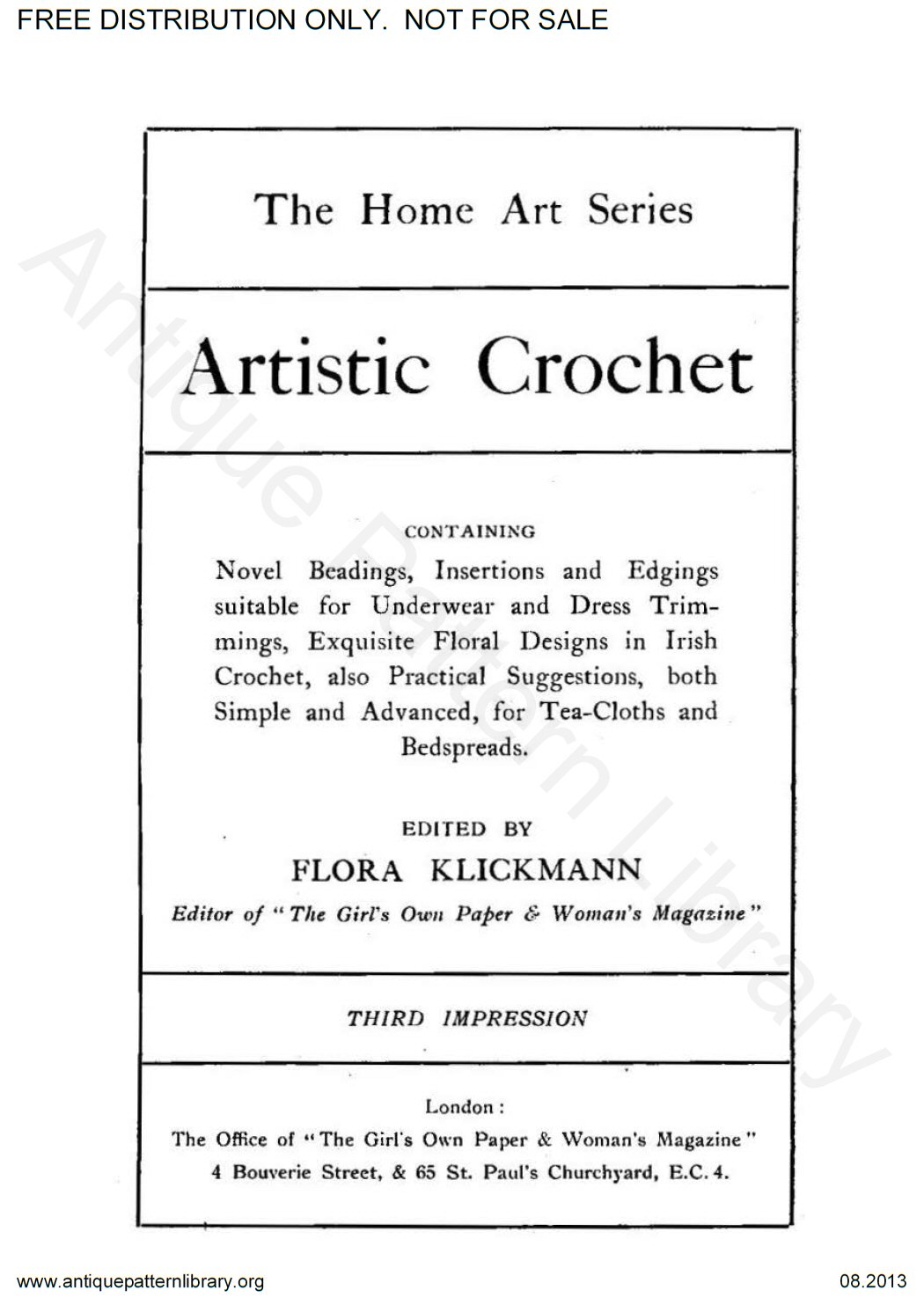 6-EN001 The Home Art Series Artistic Crochet