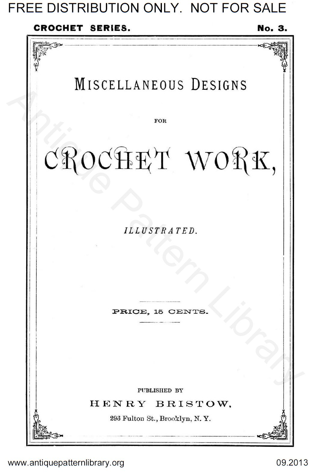 6-JA009 Miscellaneous Designs for Crochet Work, Illustrated