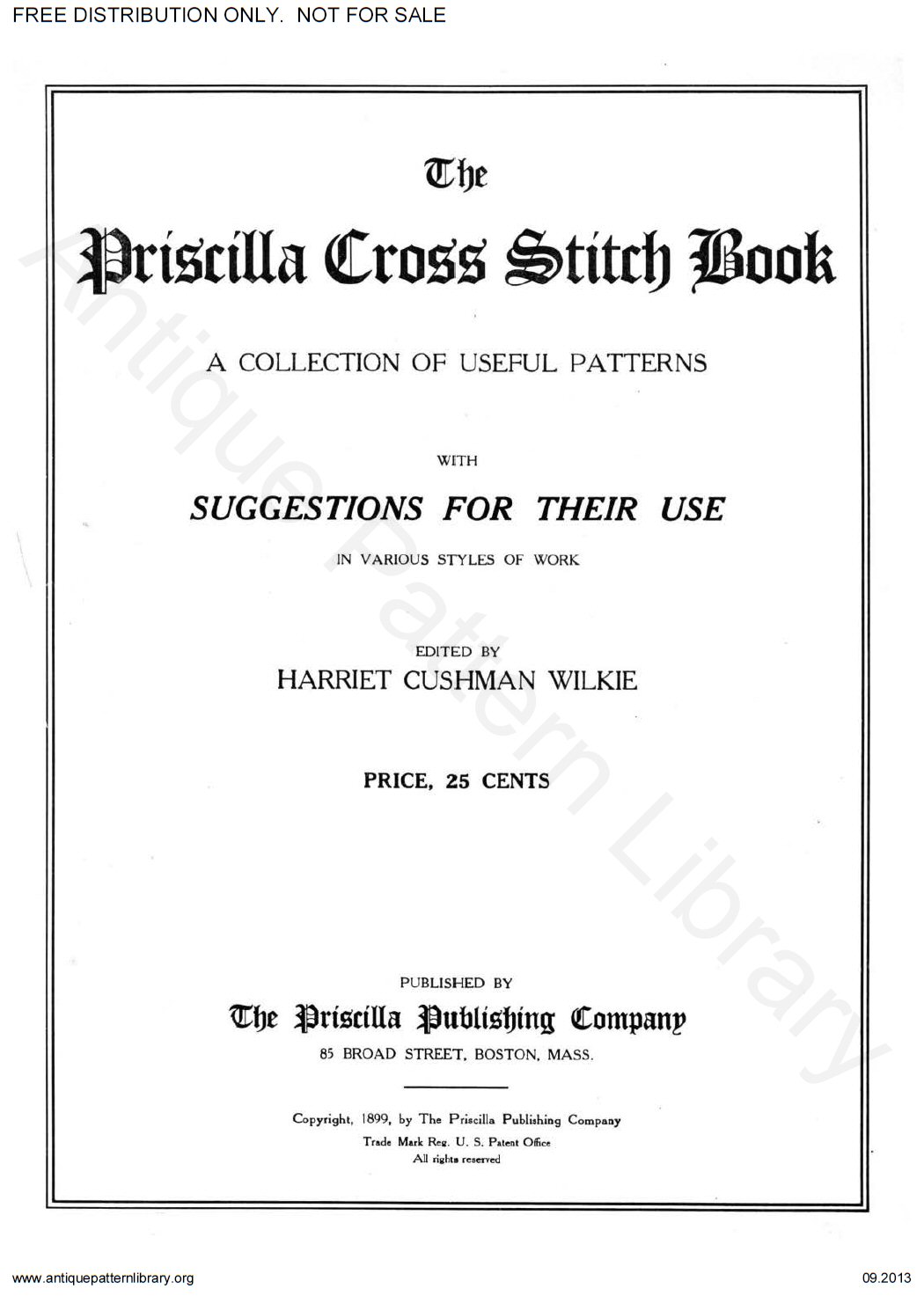 6-JA013 Priscilla Cross Stitch Book