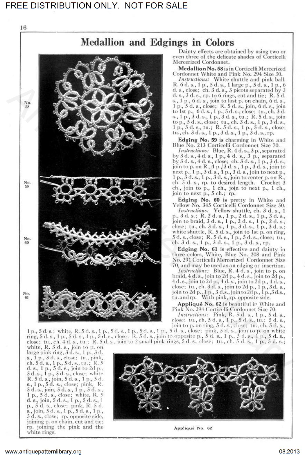 6-TA007 Corticelli Lessons in Tatting