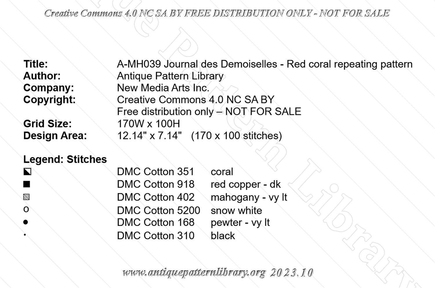 A-MH039 Red Coral repeating pattern