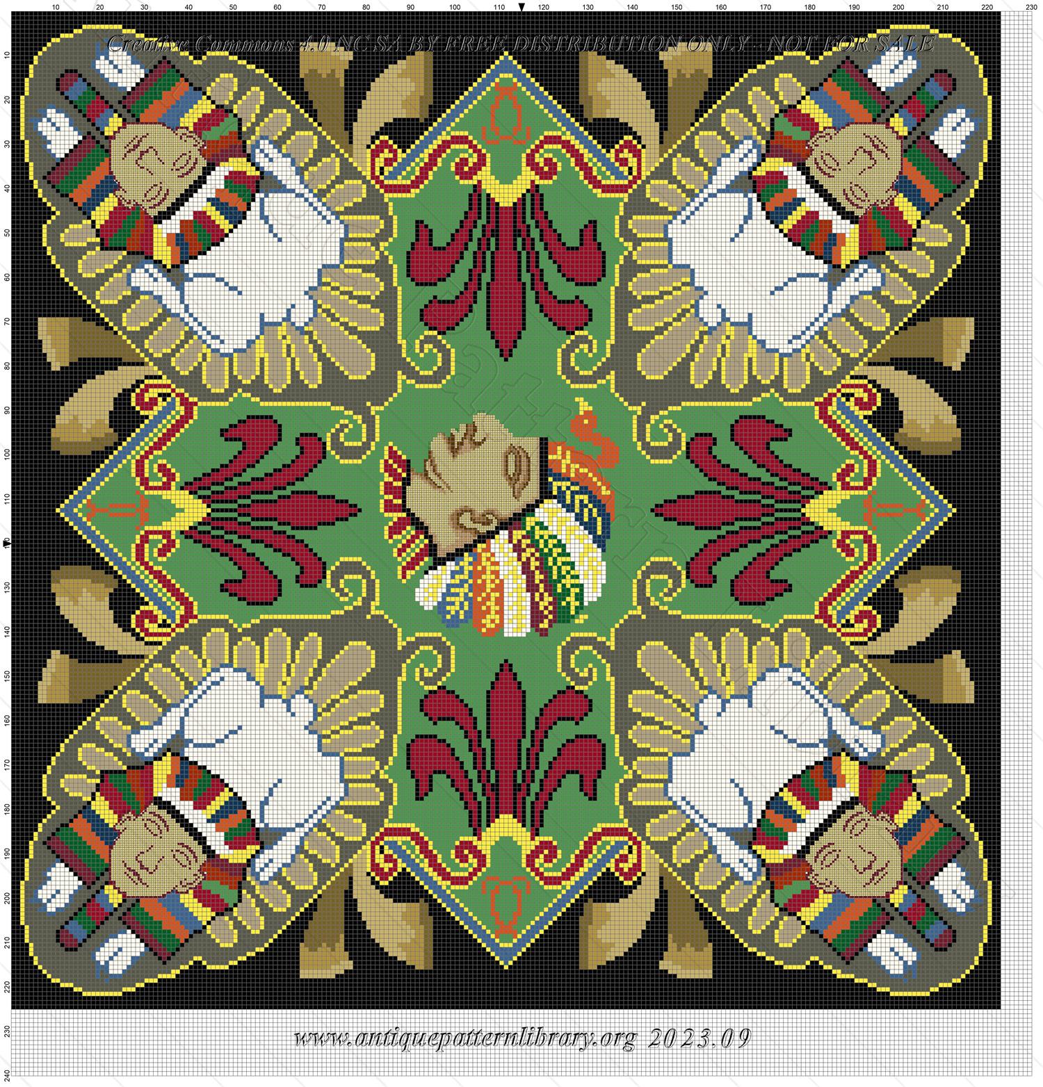 A-MH080 Square design with Egyptian inspired motifs