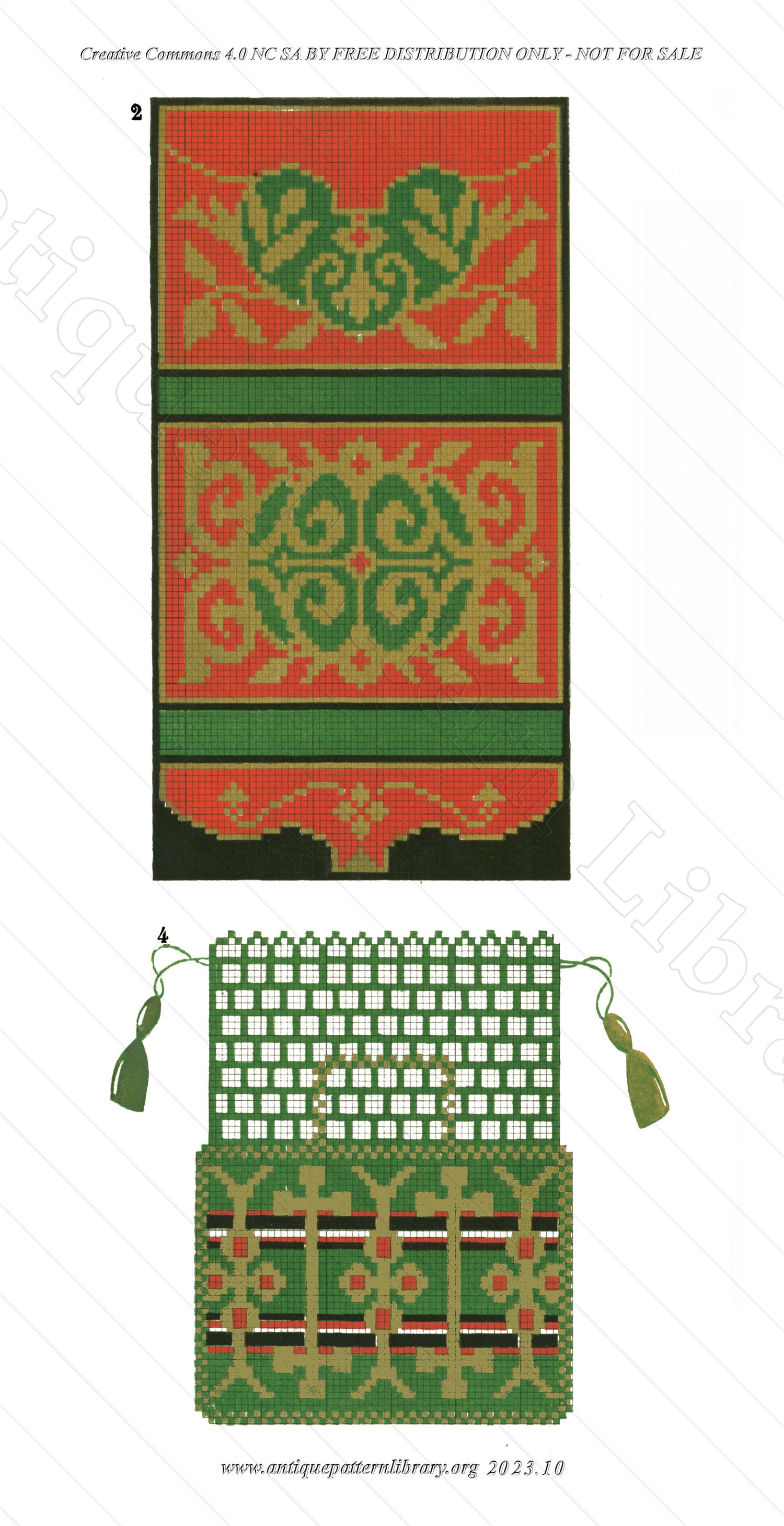 A-MH098 Tasseled Purses, Portefeuilles, and border designs