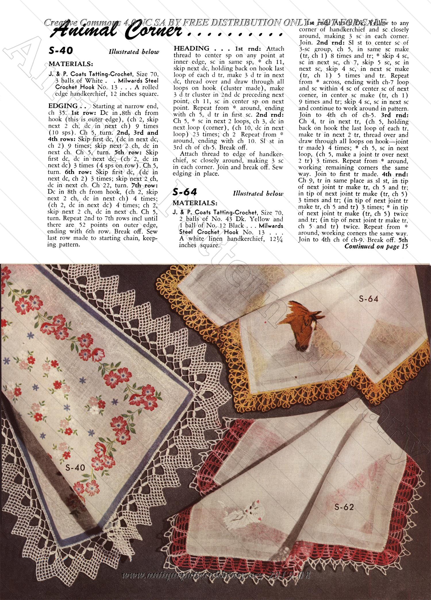 B-JA070 Edgings for Handkerchiefs, Book No. 271