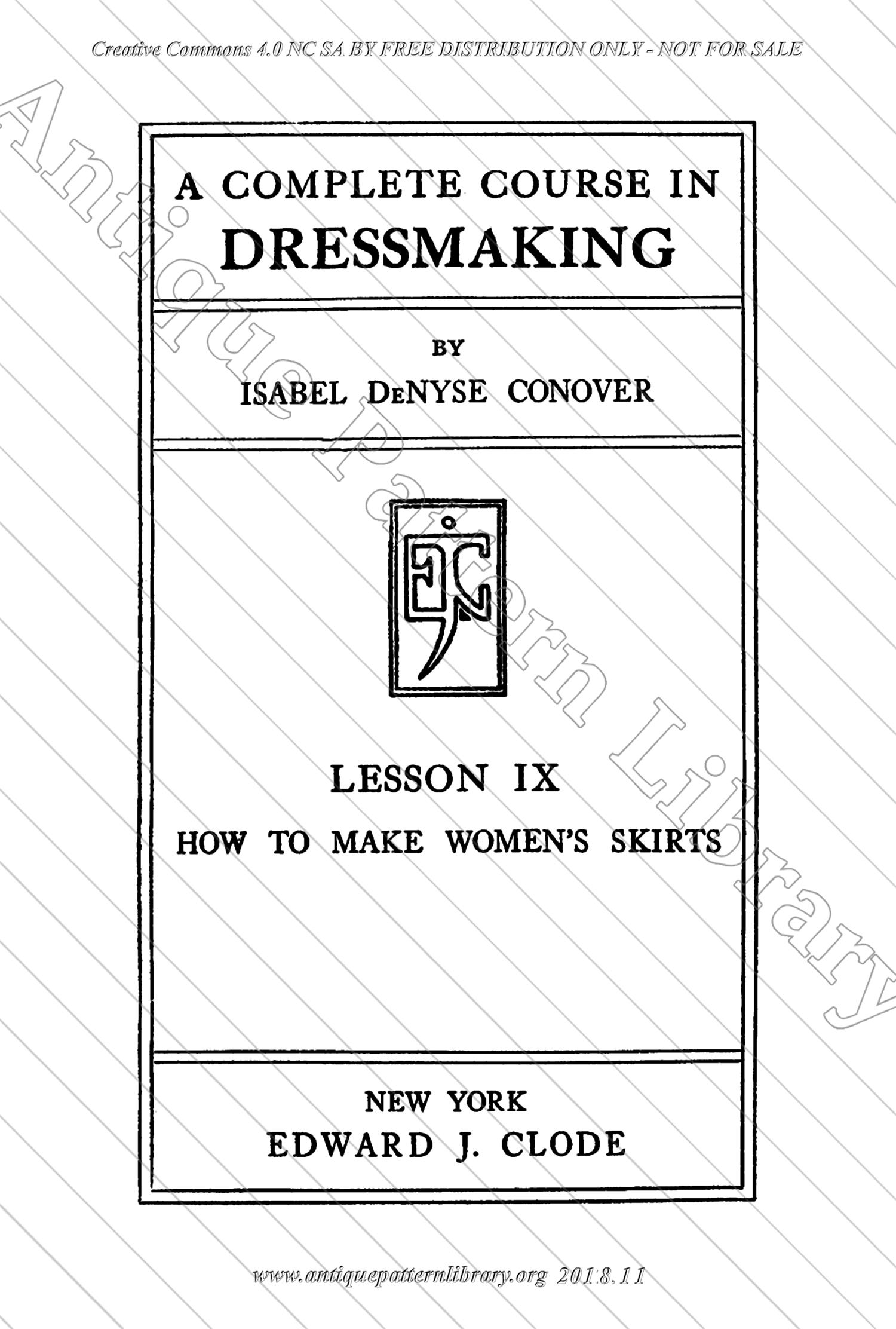 B-YS104 Complete Course in Dressmaking in Twelve Lessons: