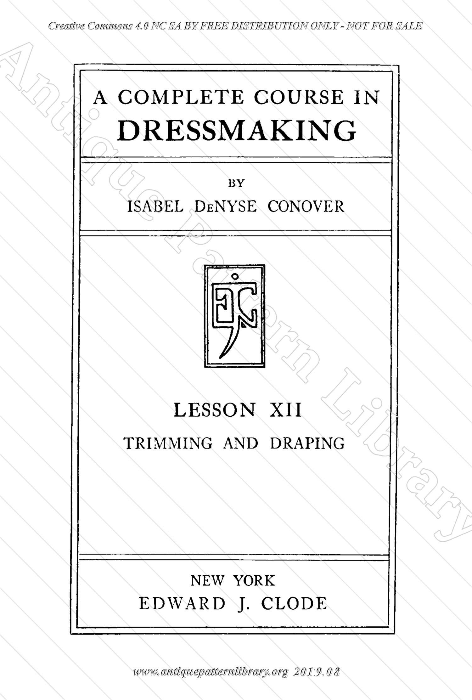 B-YS106 Complete Course in Dressmaking in Twelve Lessons: