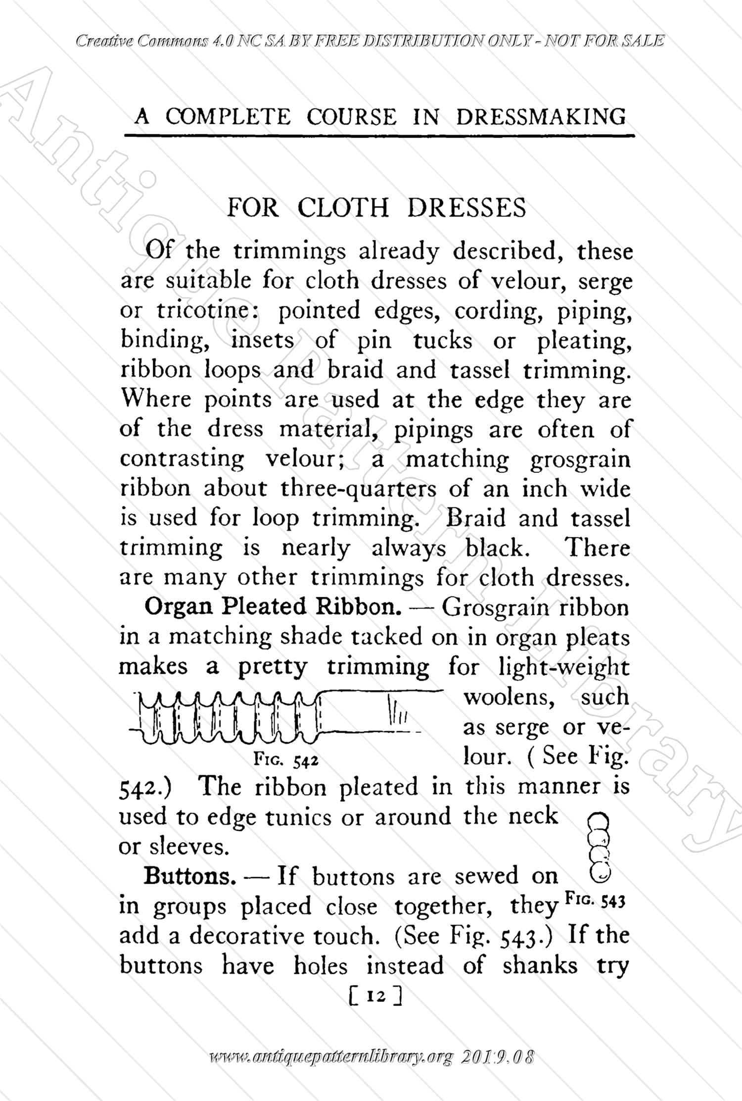 B-YS106 Complete Course in Dressmaking in Twelve Lessons: