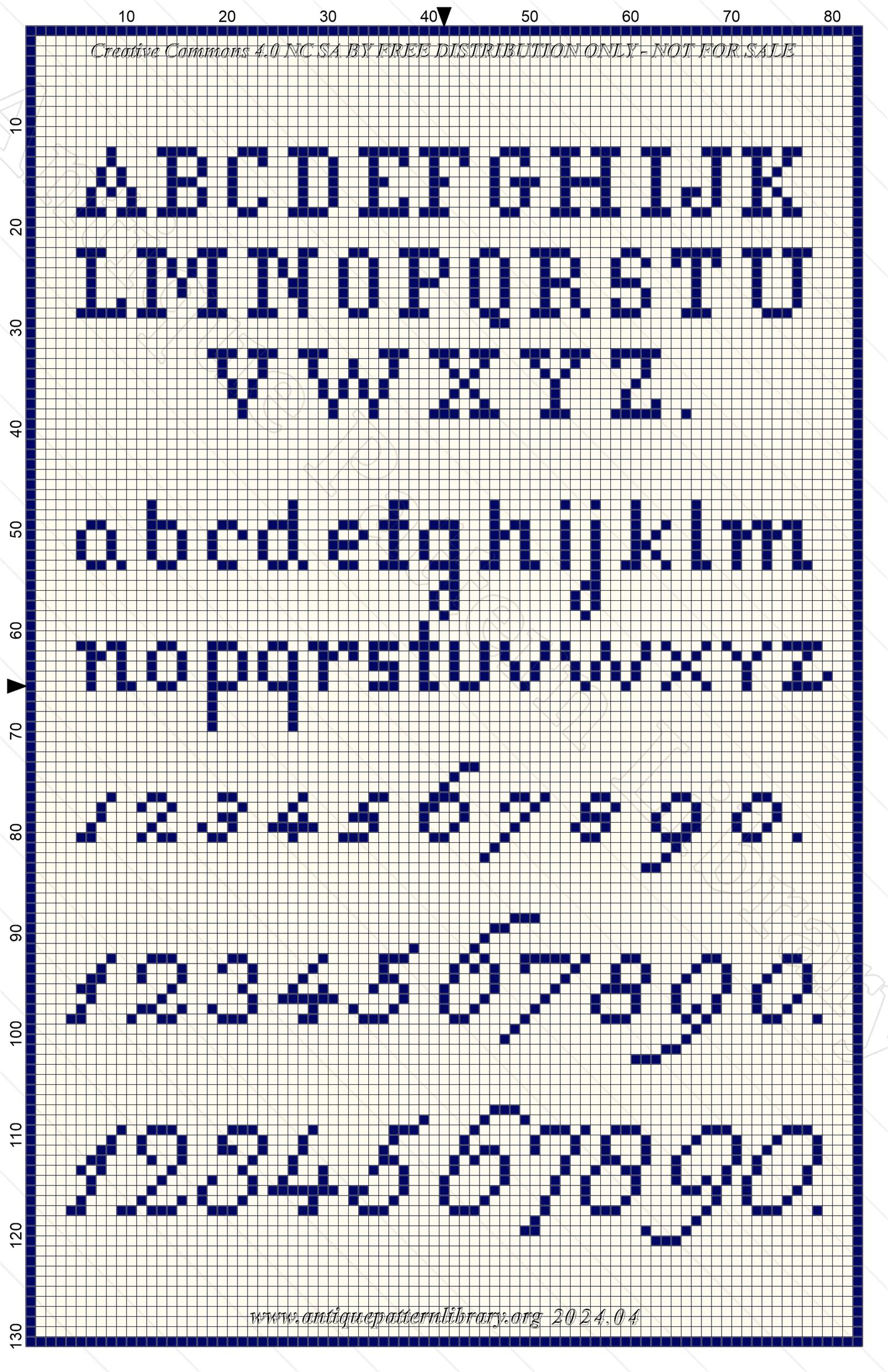 C-PR009 Alphabets Varis pour Broderie, Crochet, Tapisserie, etc.