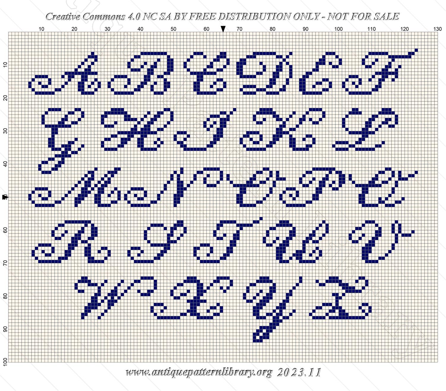 C-PR020 Five cross-stitch alphabets