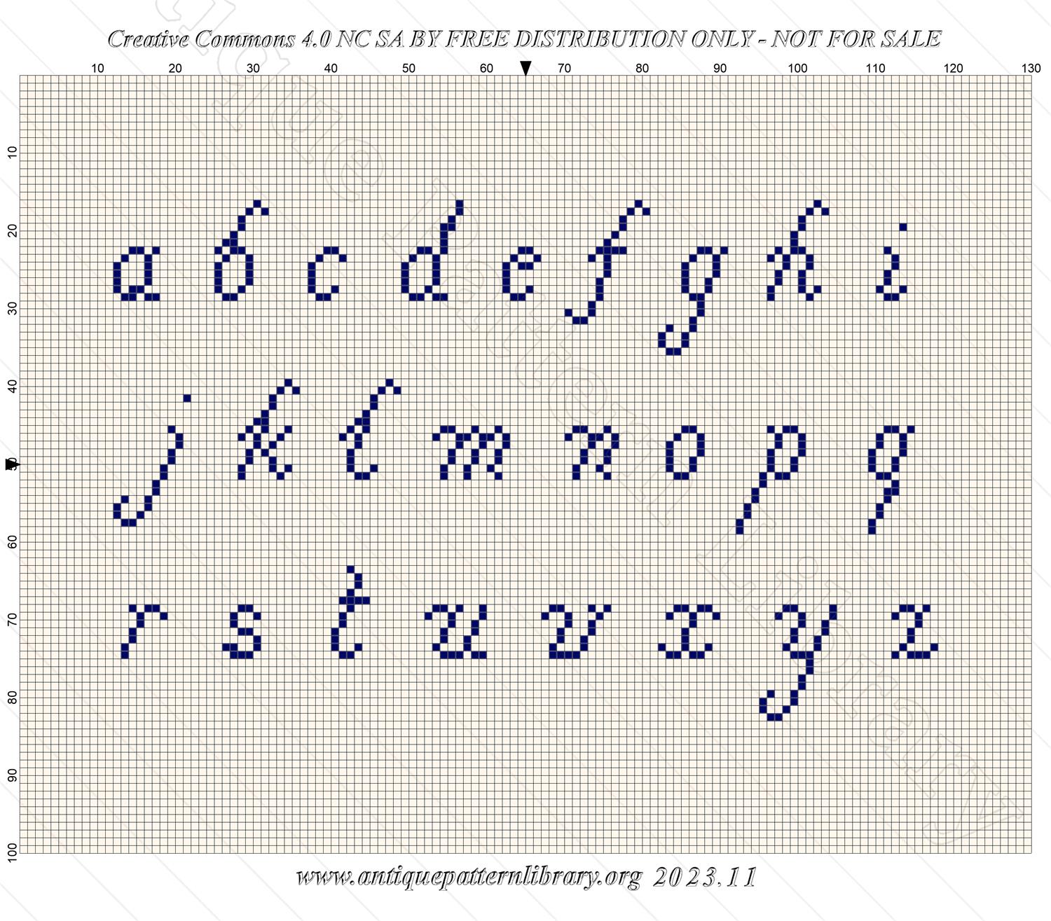 C-PR020 Five cross-stitch alphabets