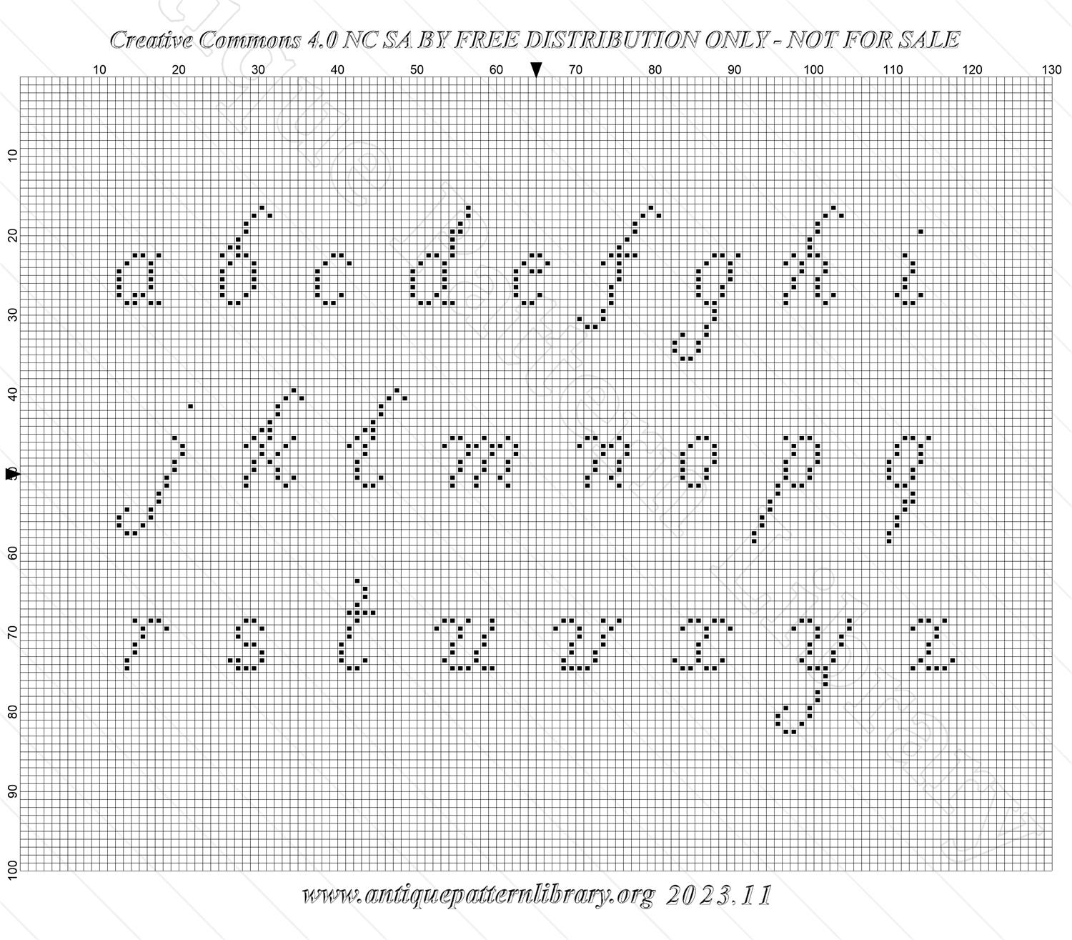 C-PR020 Five cross-stitch alphabets