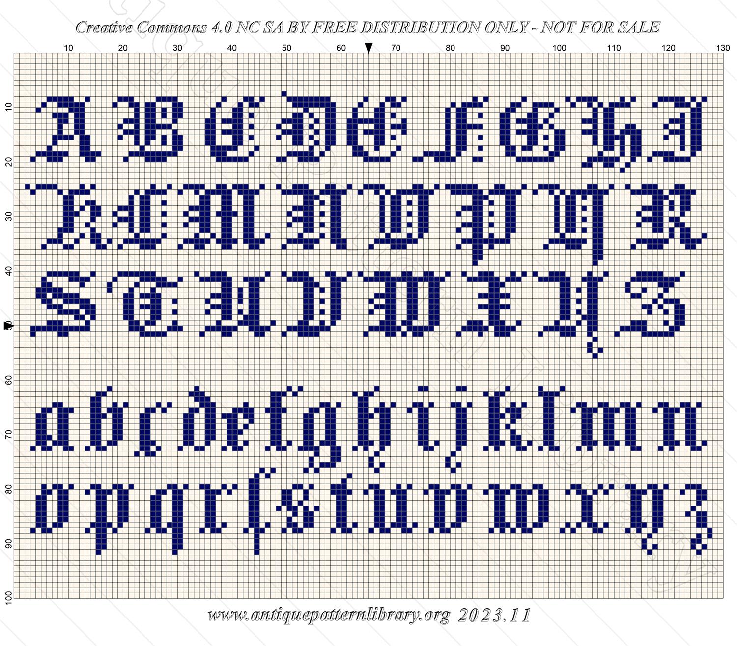 C-PR020 Five cross-stitch alphabets