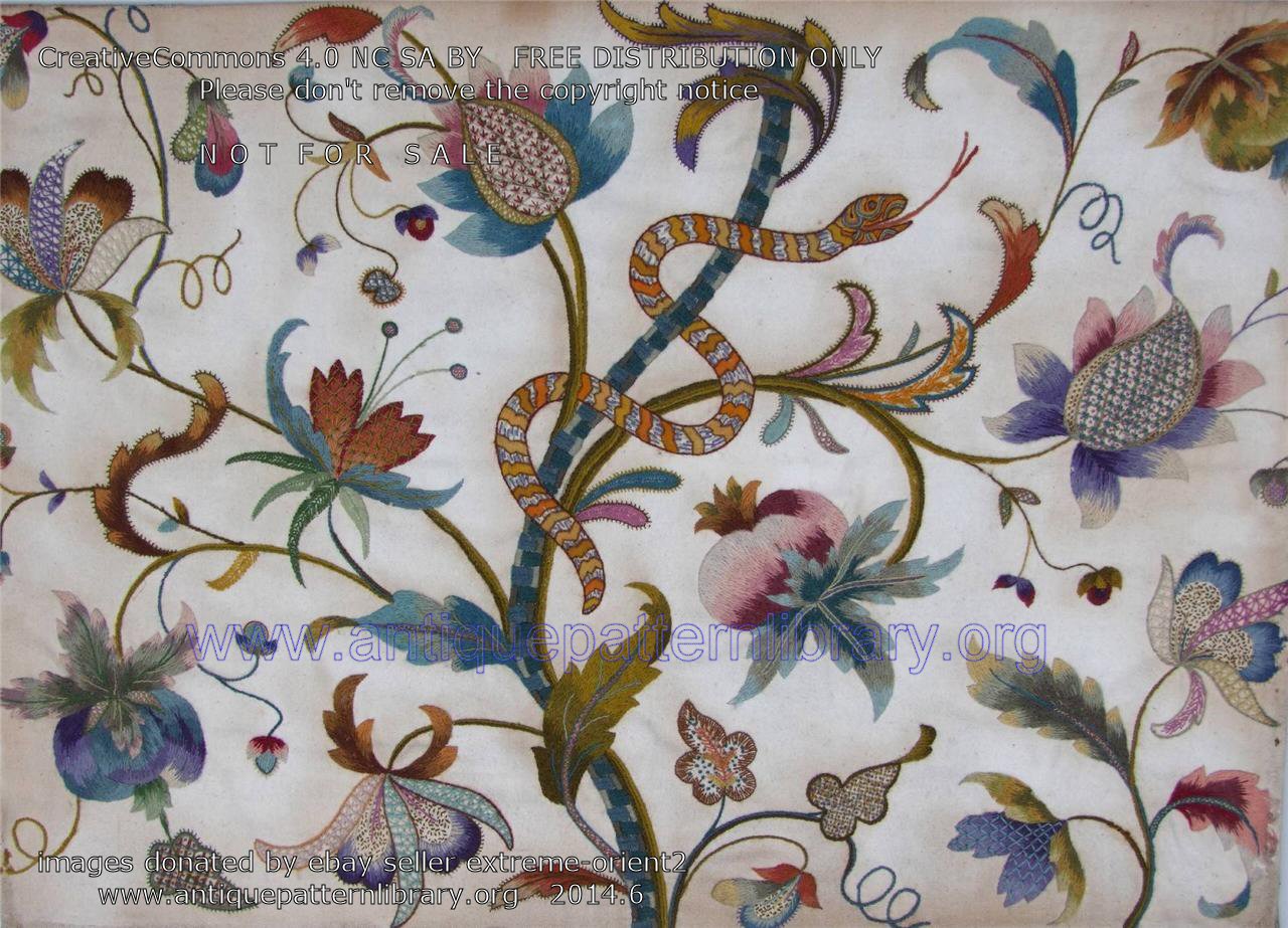 E-EE001 18th century English crewelwork