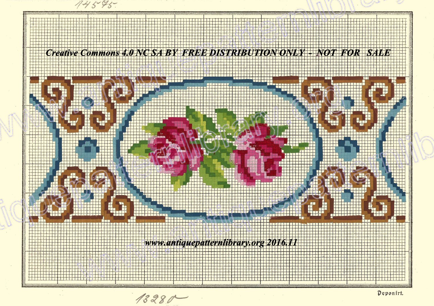 F-IS006 Rose Medaillon Border