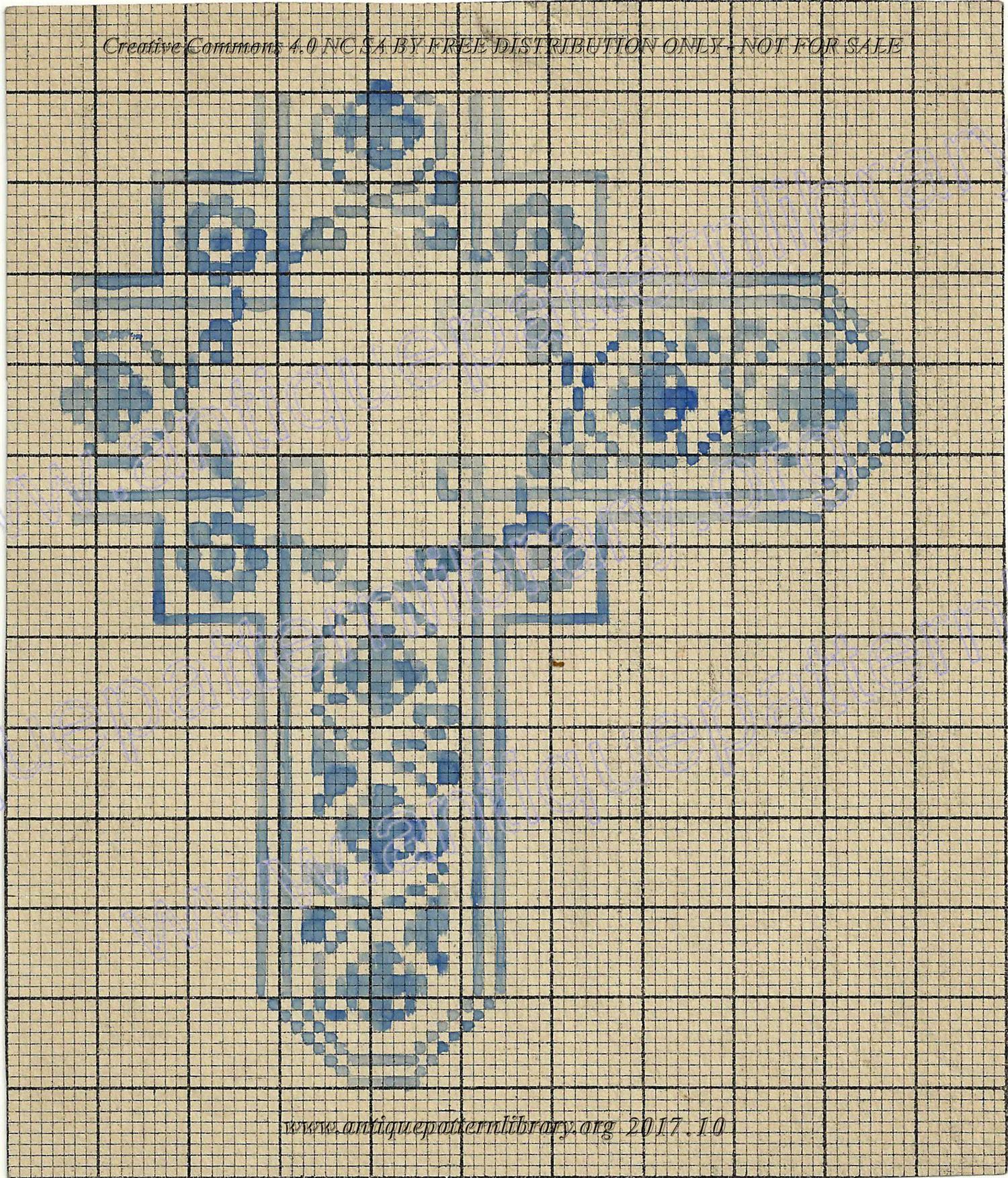 F-IS029 Blue cross motif