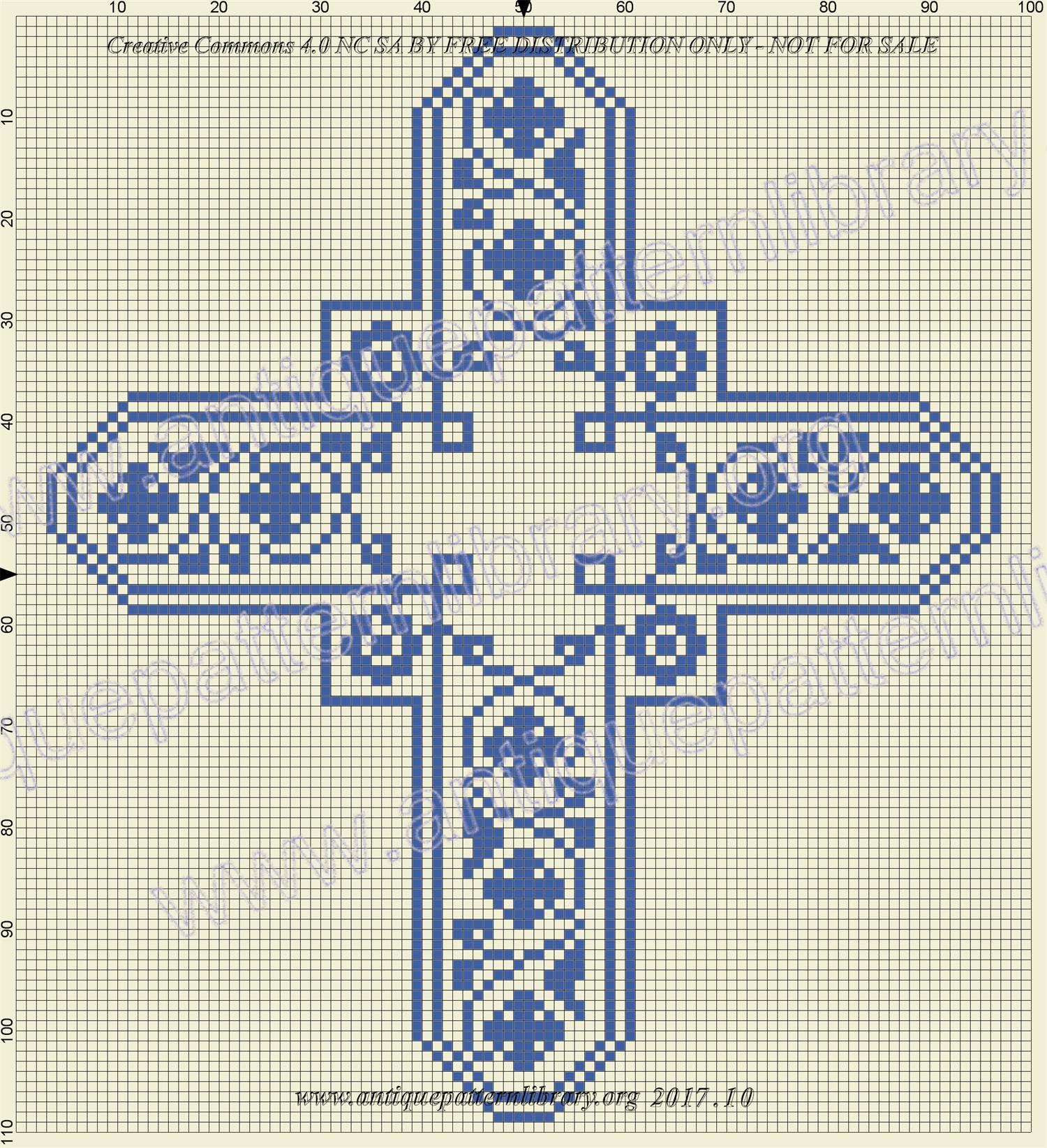 F-IS029 Blue cross motif