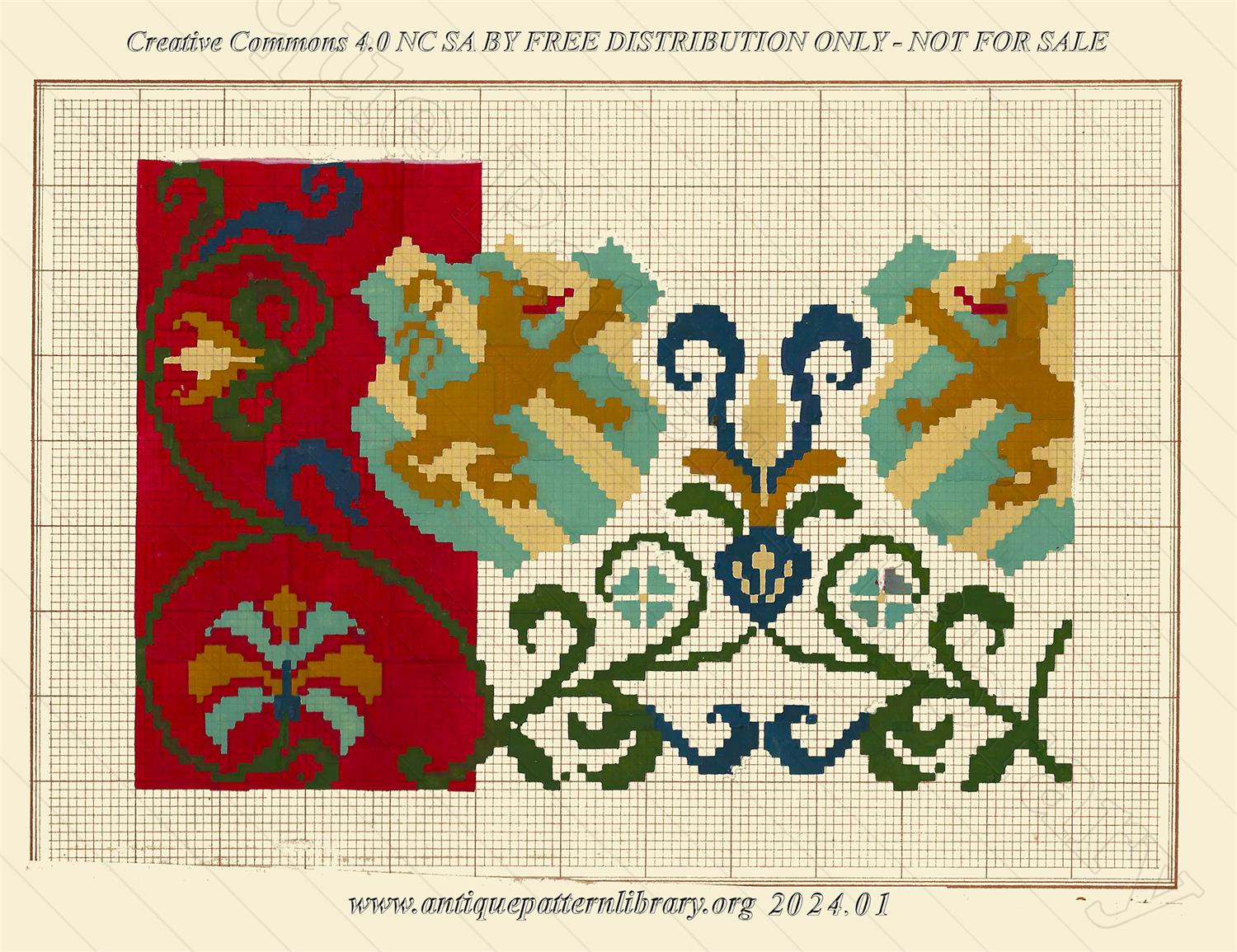 F-IS061 Wide border pattern with heraldic shield