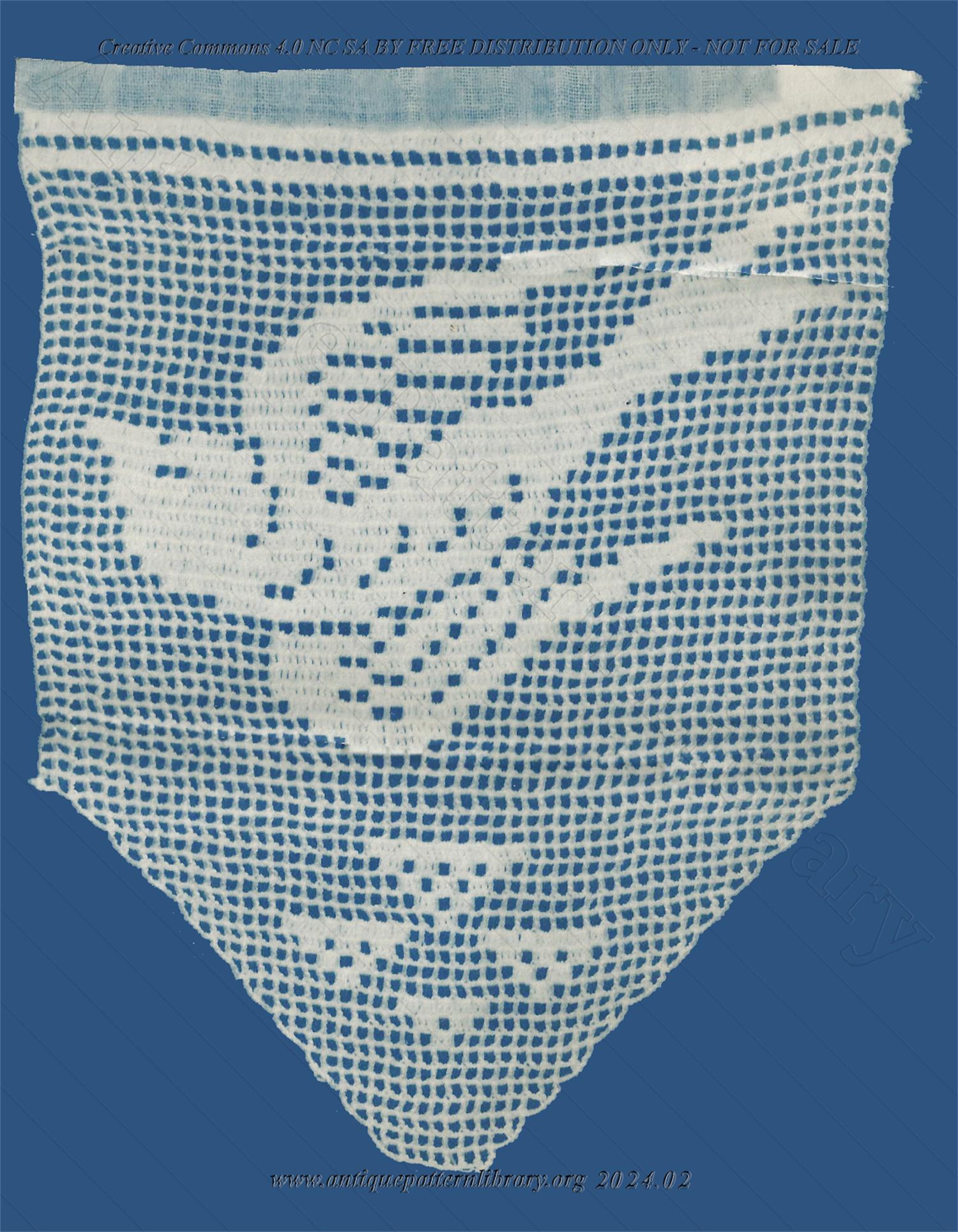 F-IS152 Blueprint bird in filet crochet