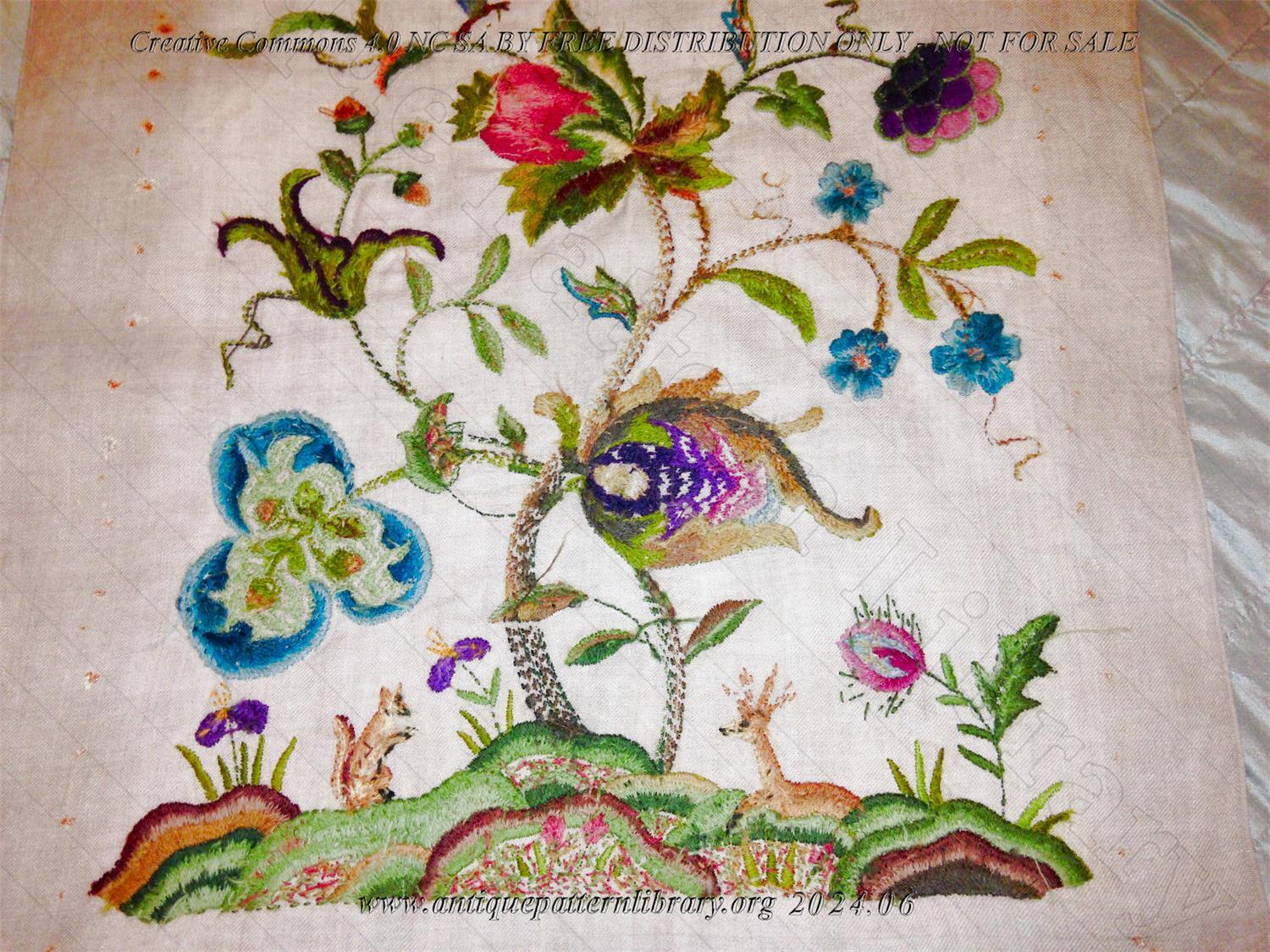 F-RL002 Crewel-work embroidery, Jacobean design