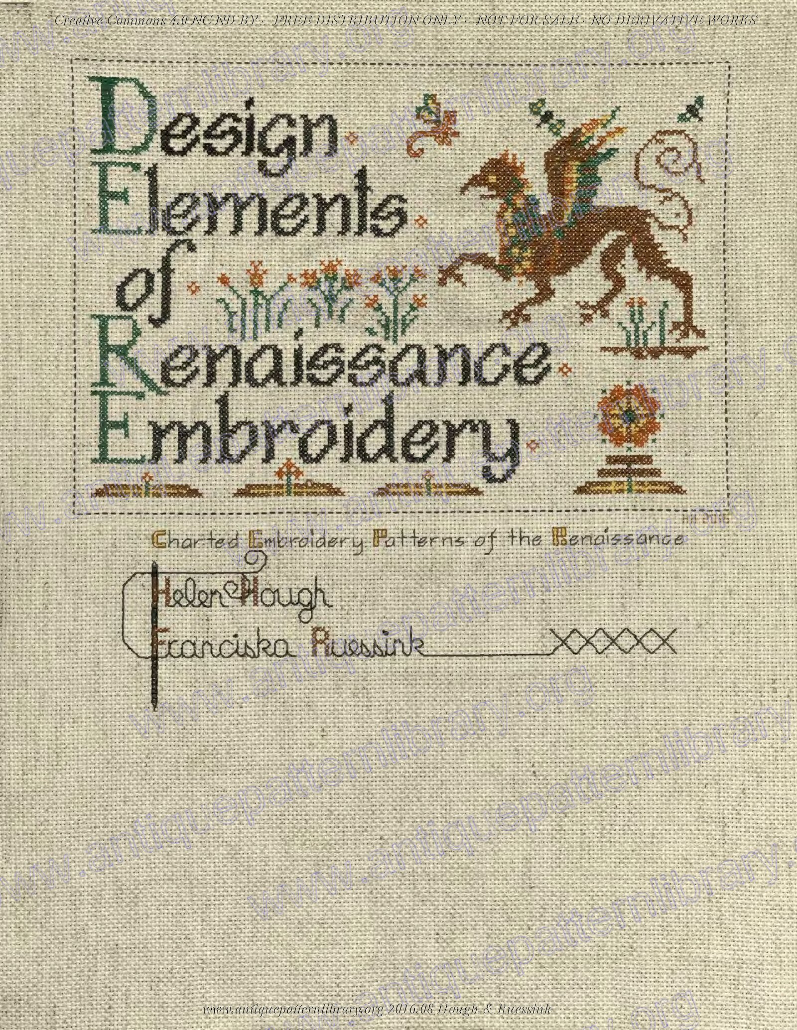 G-HH001 Design Elements of Renaissance Embroidery
No derivative use allowed