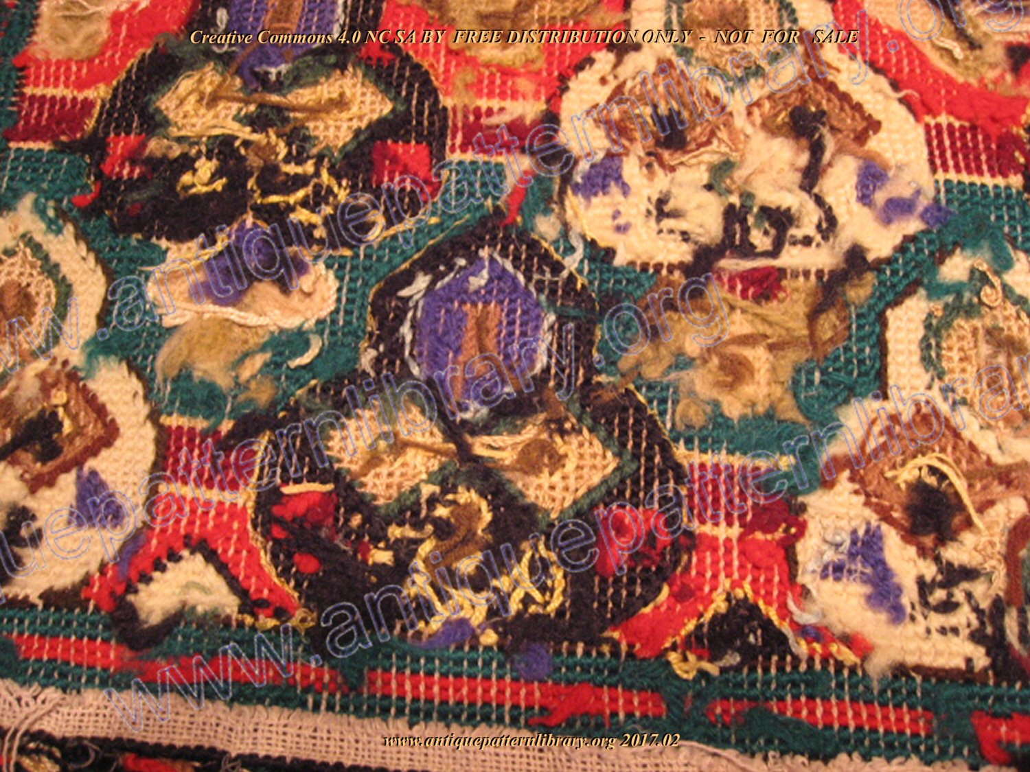 H-AW001 Antique needlepoint cushion cover front