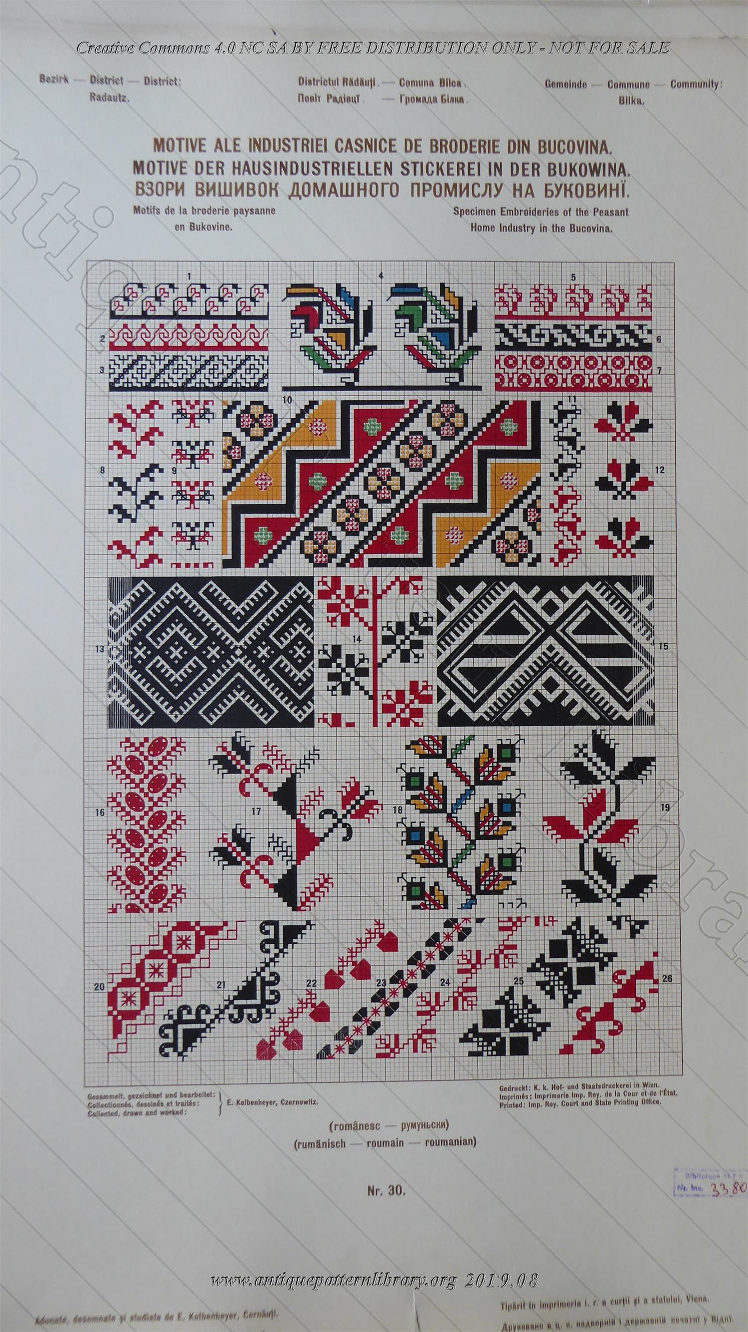 H-IB003 Specimen Embroideries of the Peasant Home Industrie in the Bukovina