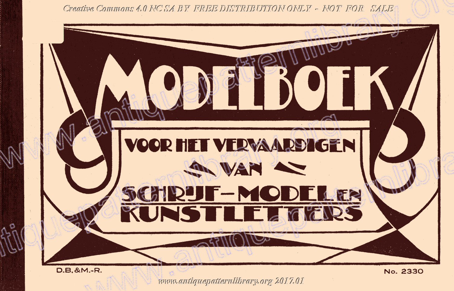 H-RD001 Modelboek voor het vervaardigen van Schrijf- Model en Kunstletters.