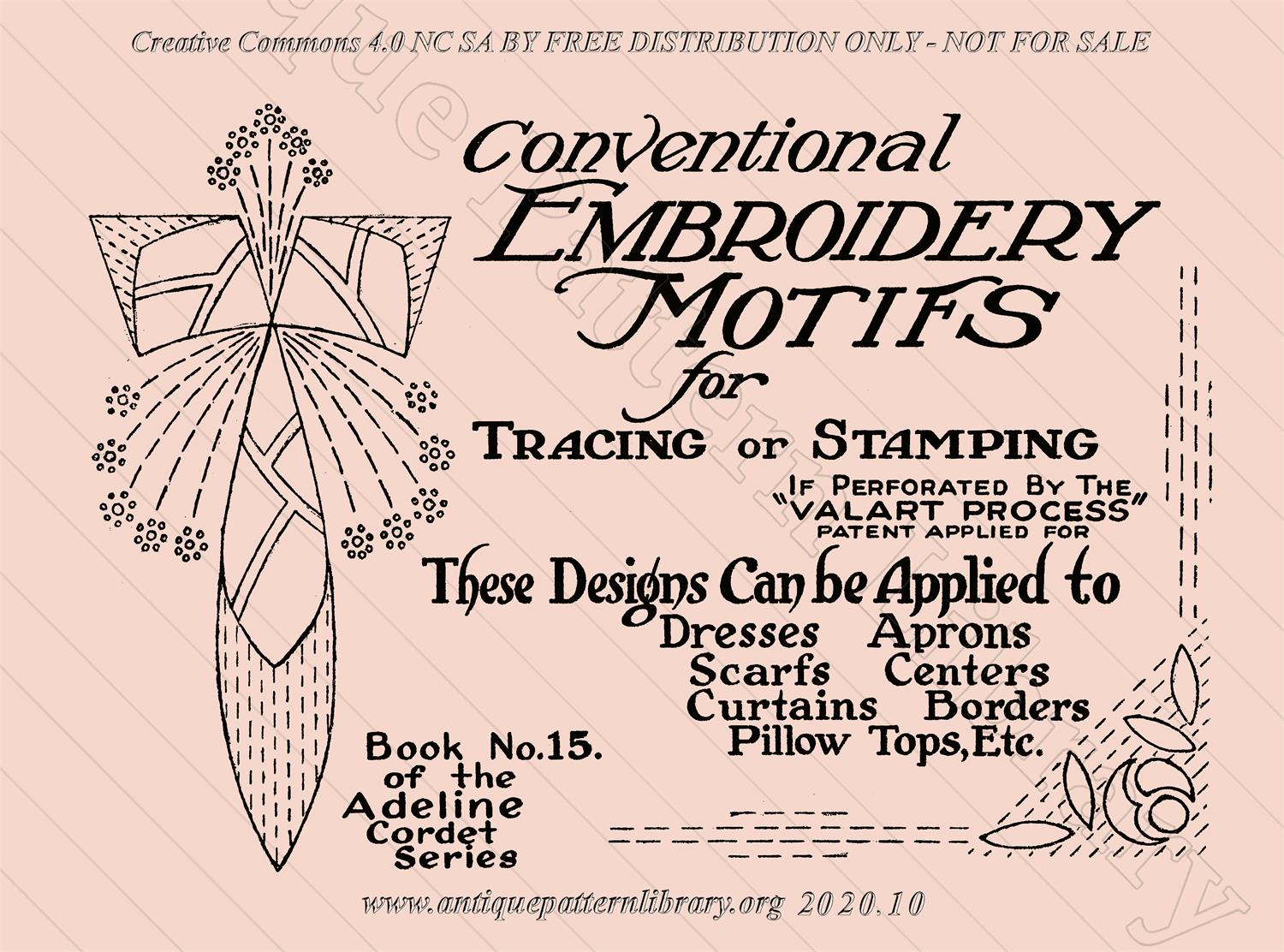 H-WS011 Conventional Embroidery Motifs for Tracing or Stamping.