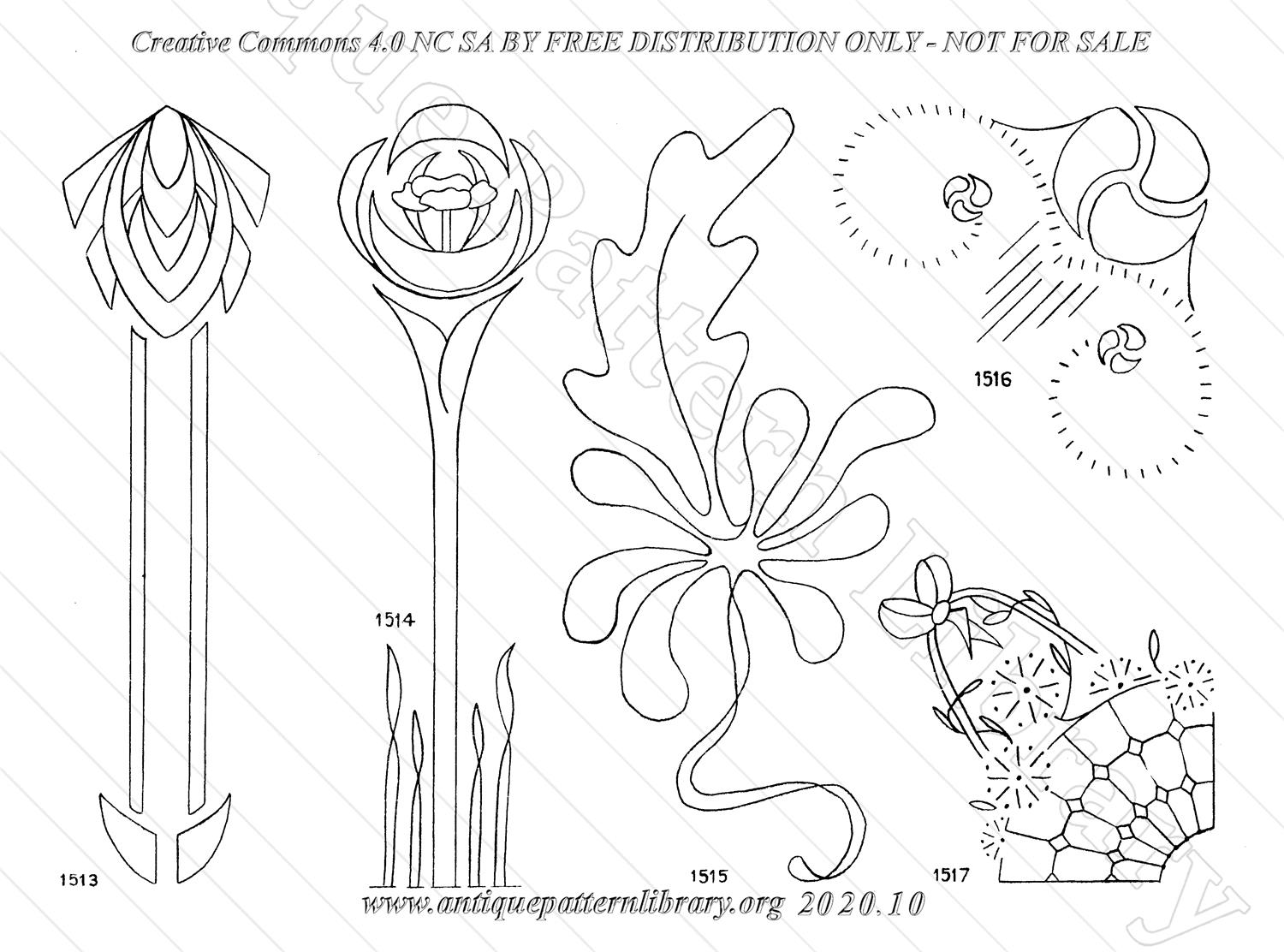 H-WS011 Conventional Embroidery Motifs for Tracing or Stamping.