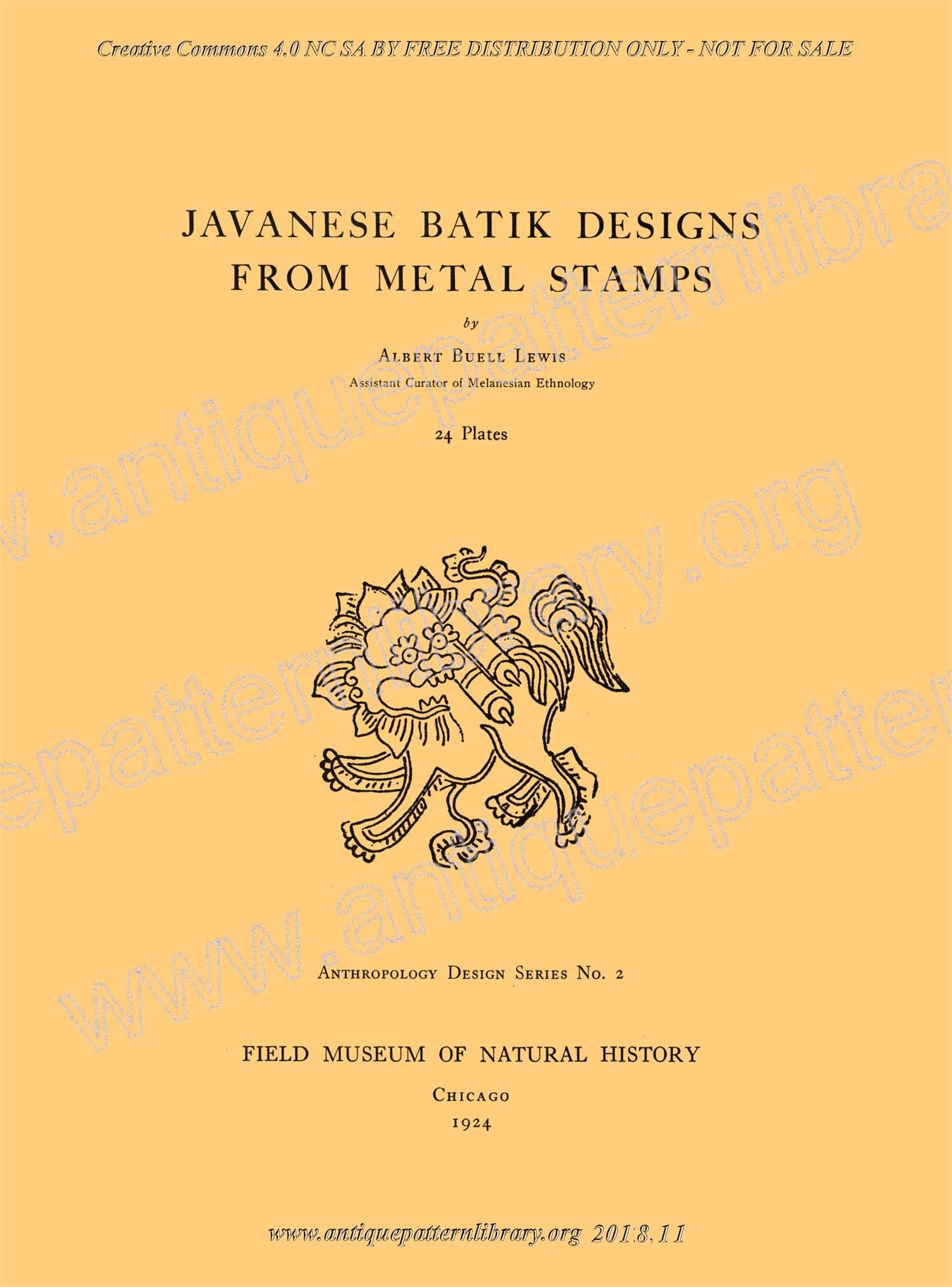 I-AB003 Javanese Batik Designs from Metal Stamps