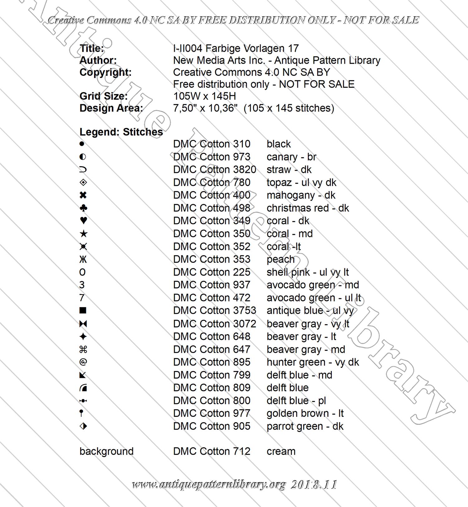 I-II004 Farbige Vorlagen fur Handarbeiten in Modernem Geschmack