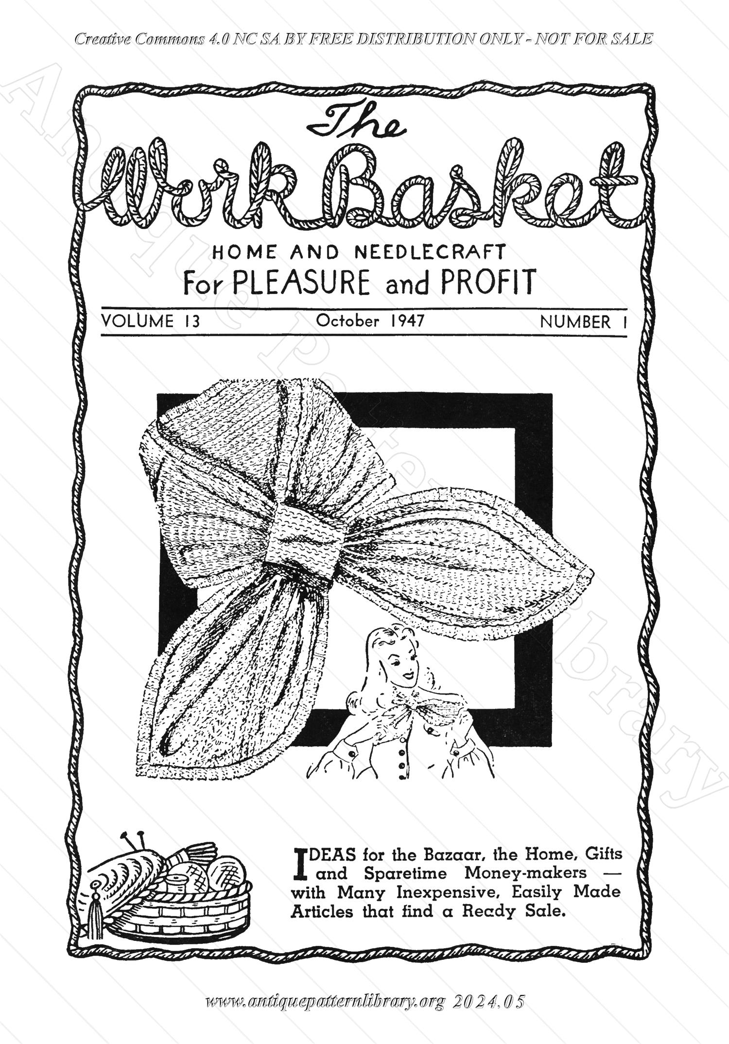 I-WB131 The Workbasket Vol. 13 October 1947 No. 1