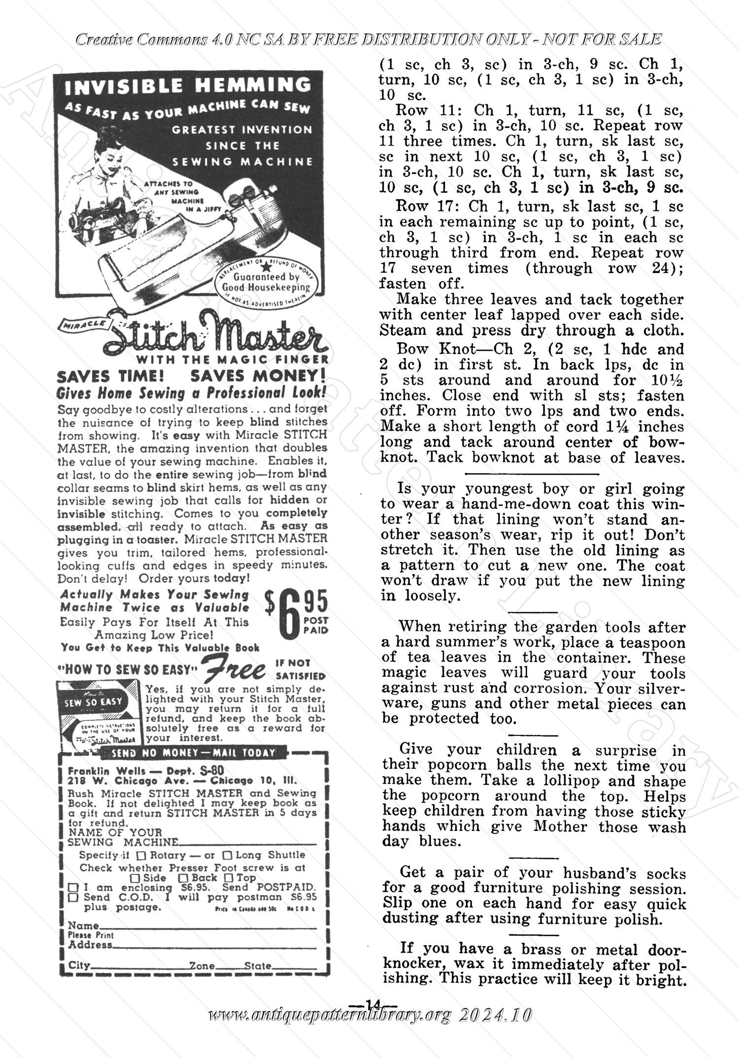 I-WB141 The Workbasket Volume 14 October 1948  No.1