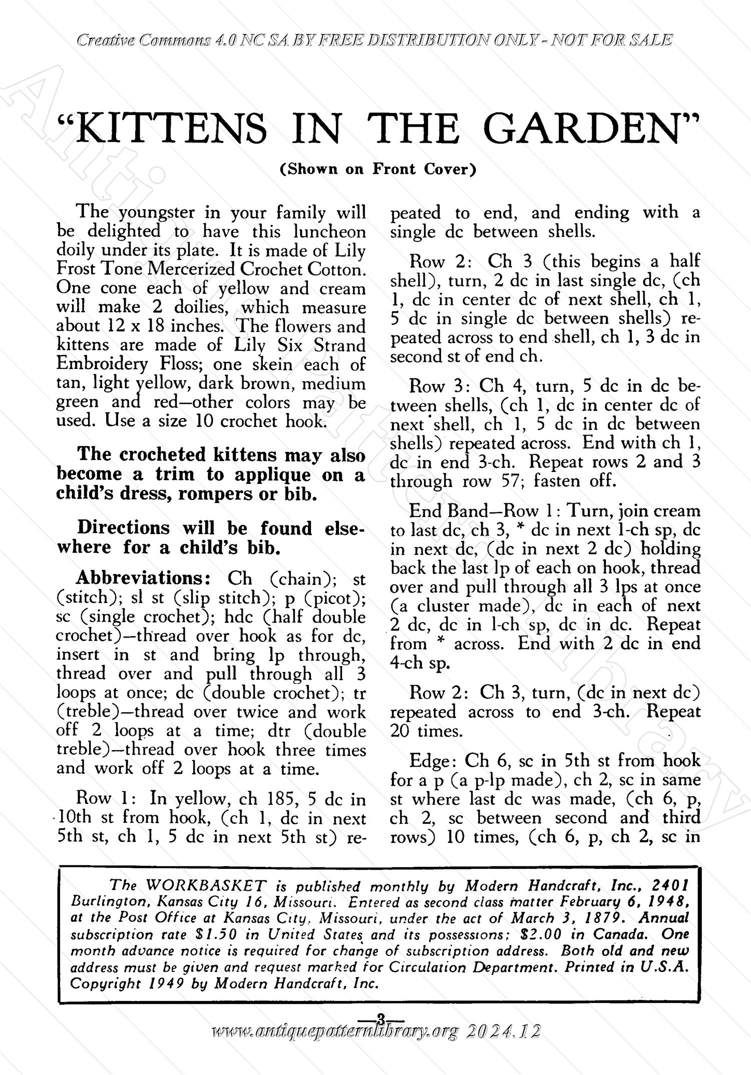 I-WB147 The Workbasket Volume 14 April 1949 No. 7